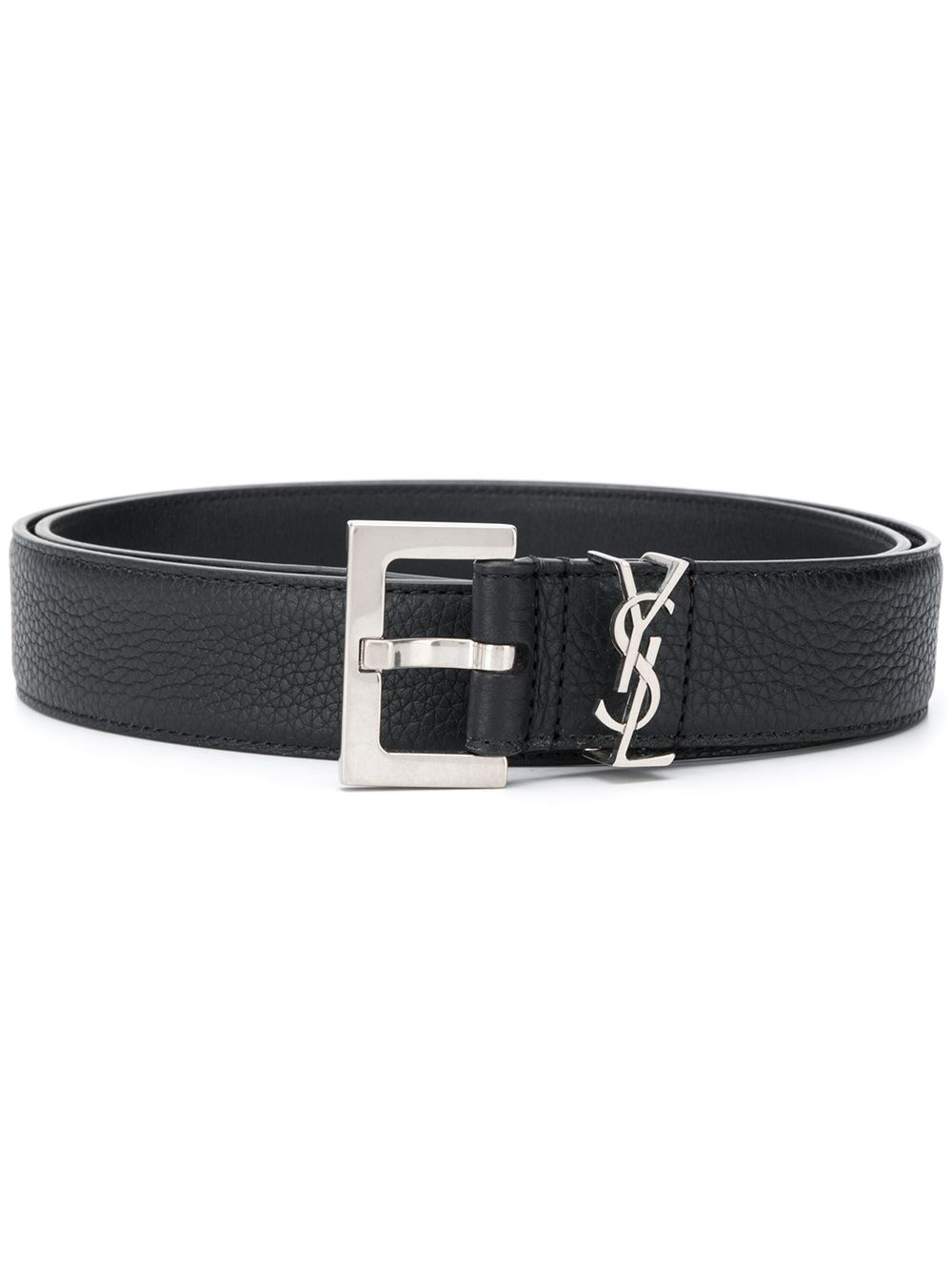 grained leather belt - 1