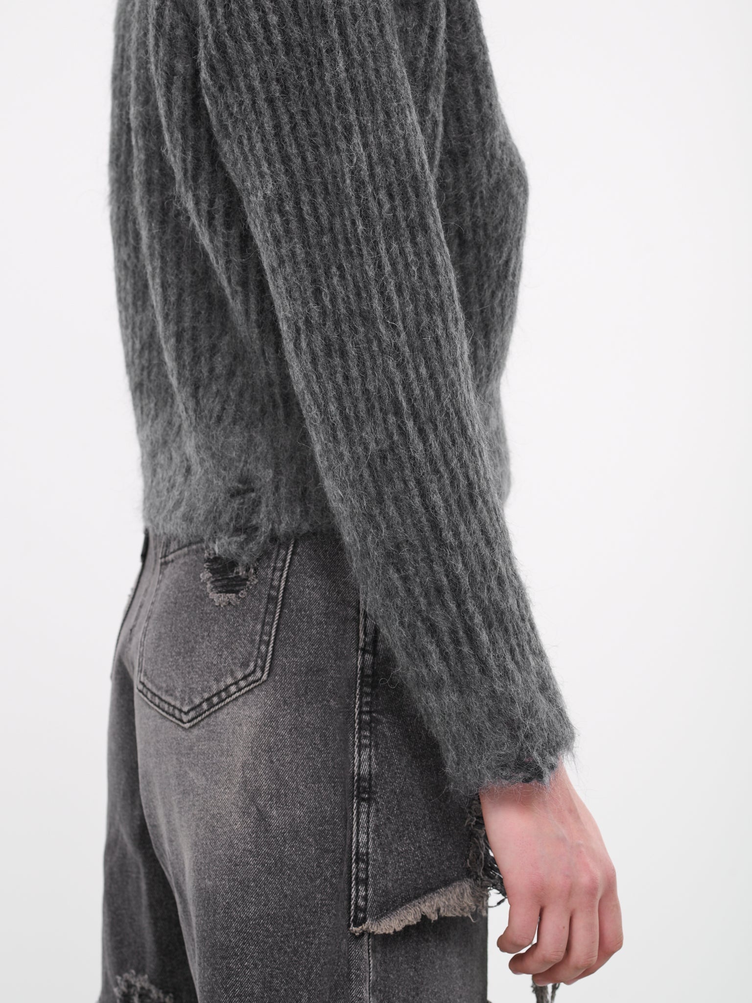 Distressed Knit Sweater - 5