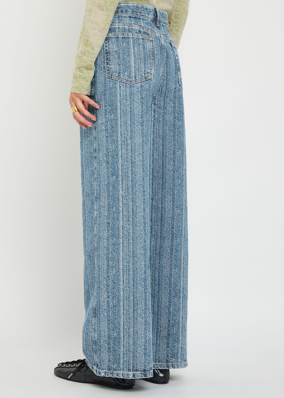 Ganni Stripe Wide-leg Jeans - 3