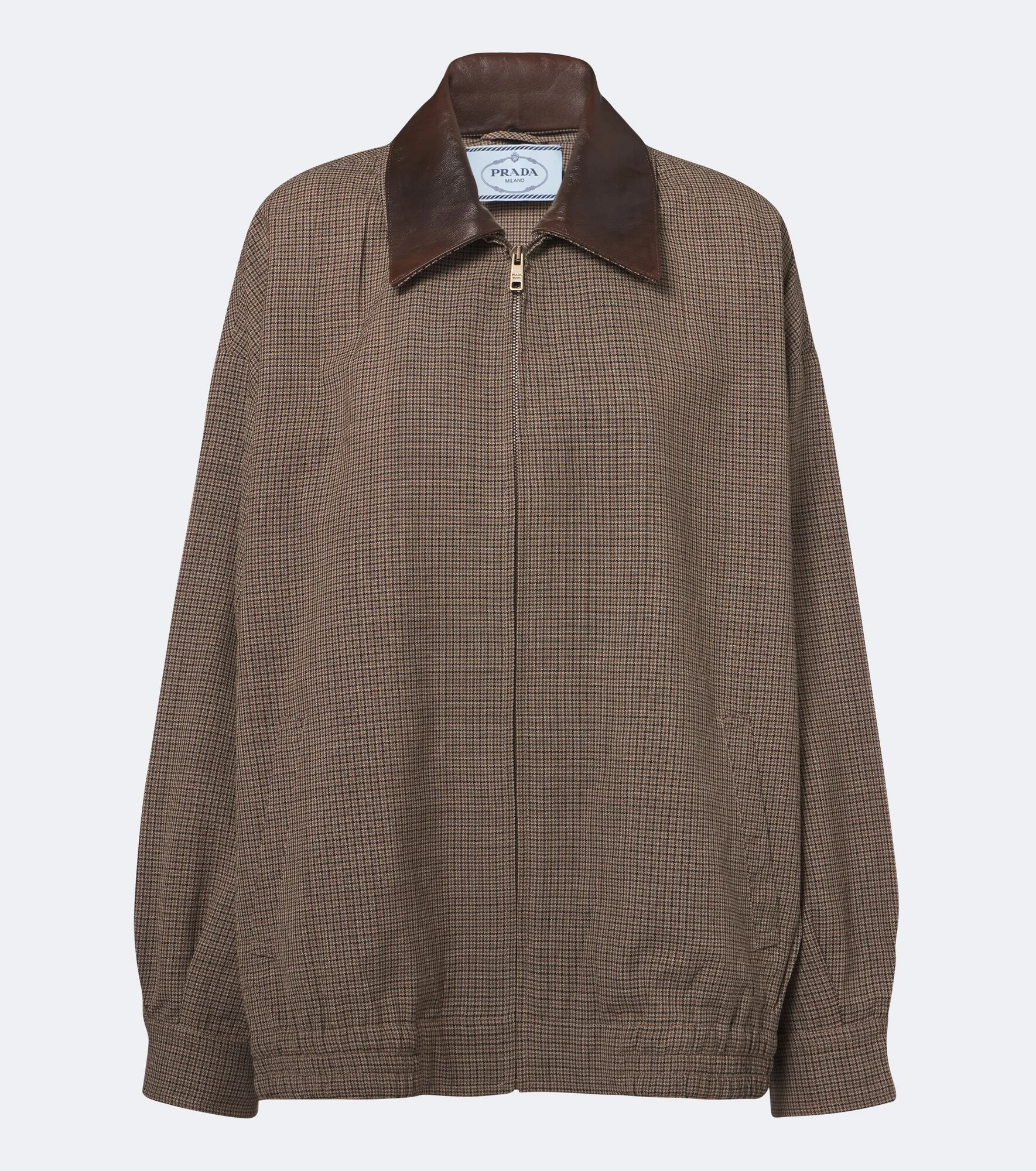 Houndstooth virgin wool blouson jacket - 1