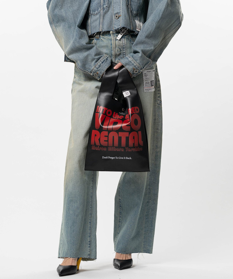 Video Rental Print Leather Shopping Bag 5