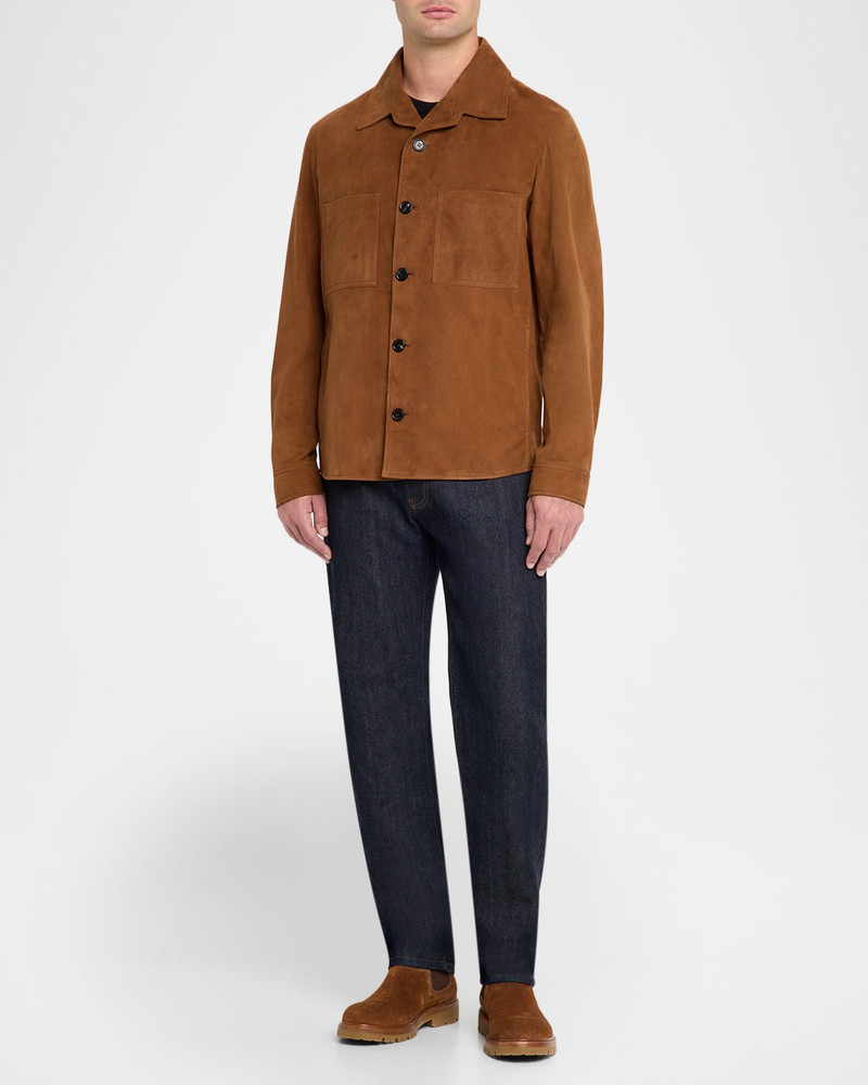 Loro Piana Men's Evandro Leather Overshirt outlook