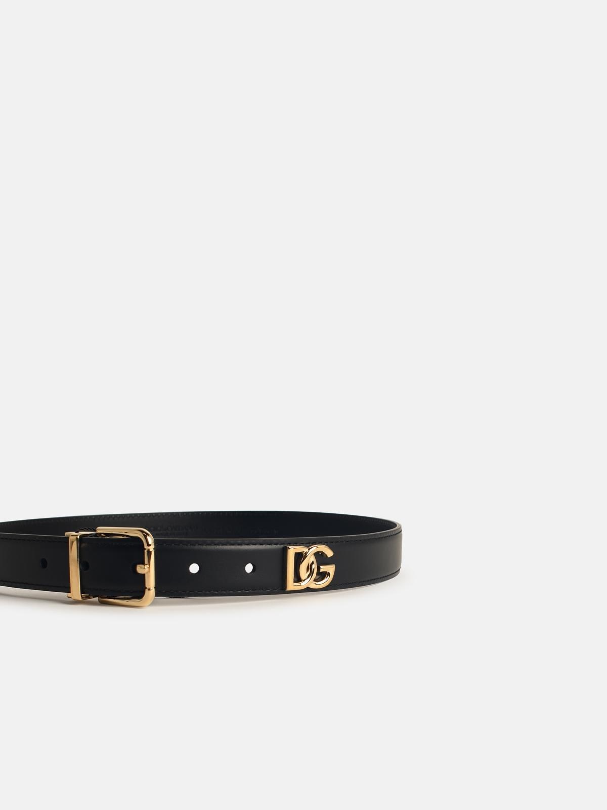 BLACK LEATHER BELT - 3