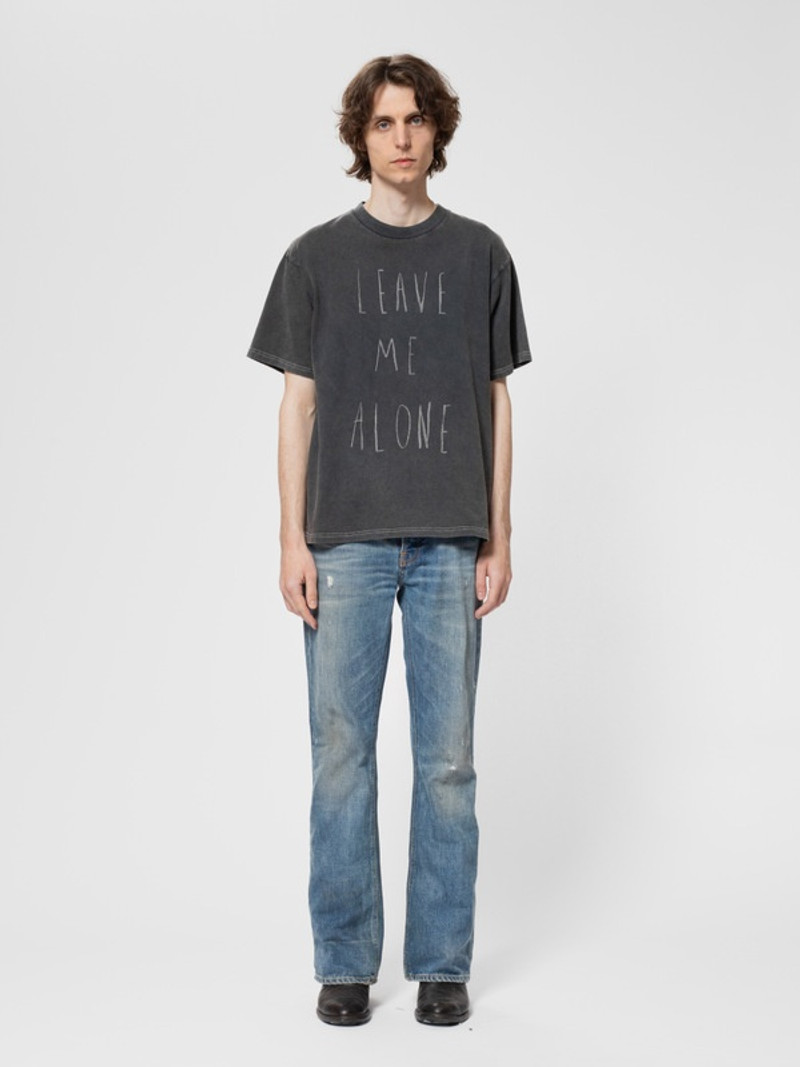 Nudie Jeans Koffe Leave Me Alone Tee Antracite outlook