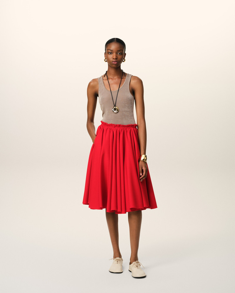 AMI Paris RED WOOL SKIRT WITH GODETS outlook