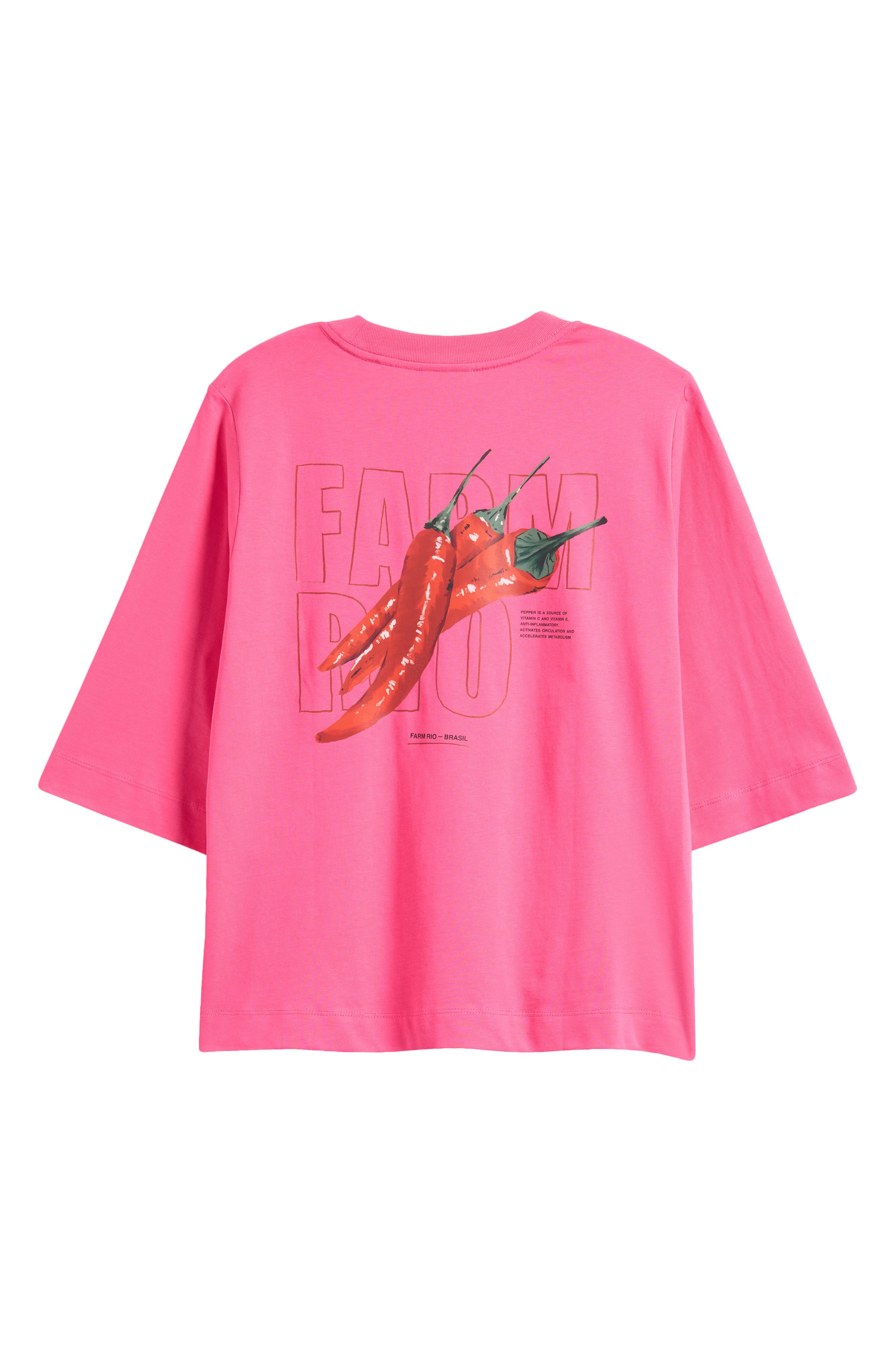 FARM Rio Spicy Pepper Cotton Graphic T-Shirt in Pink at Nordstrom - 7