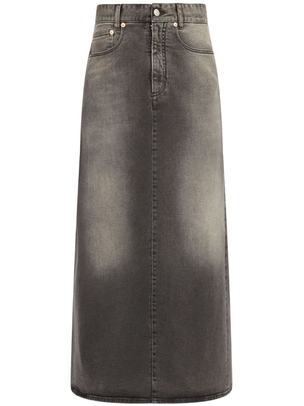 logo-patch denim skirt - 1