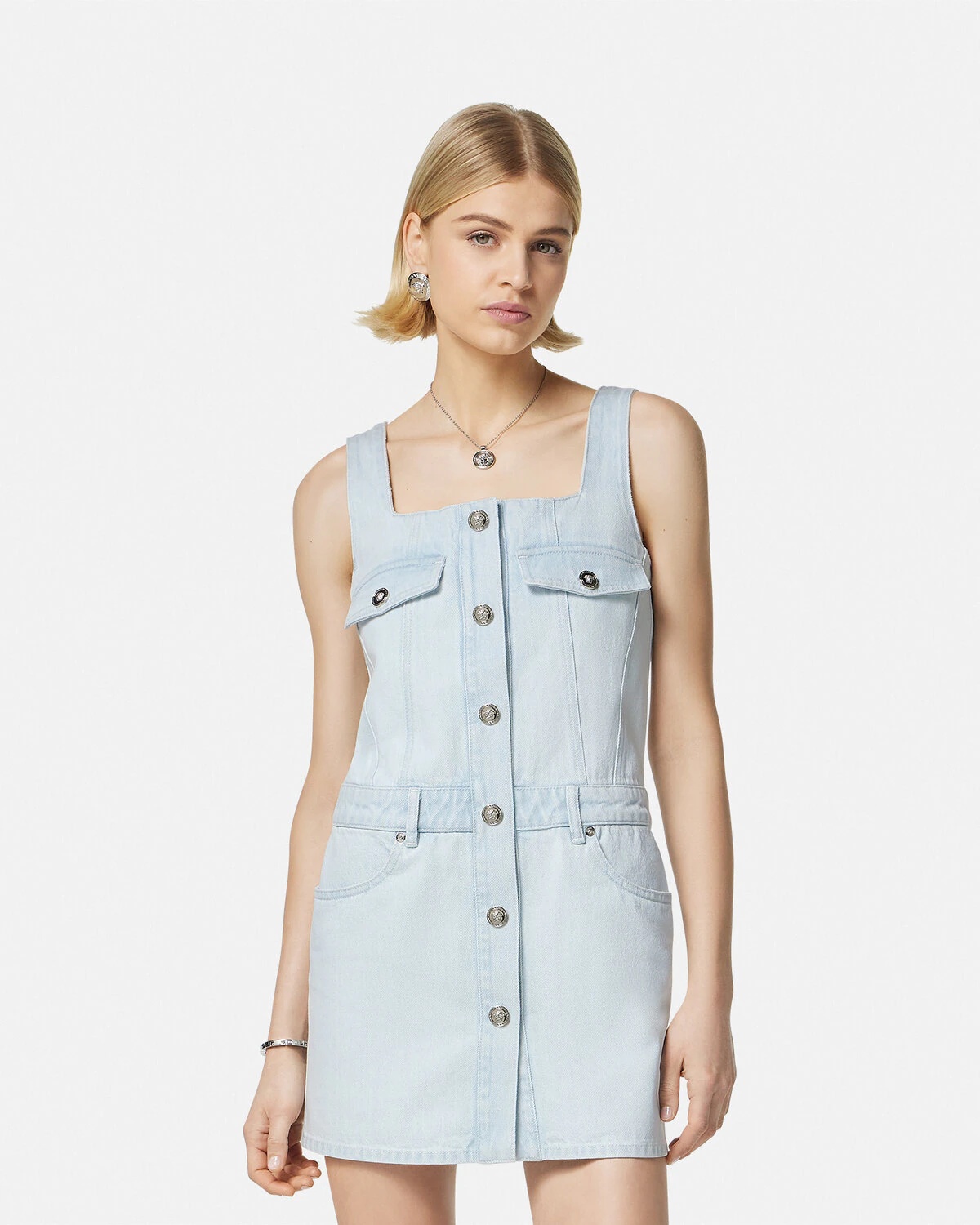 Denim Mini Dress - 4