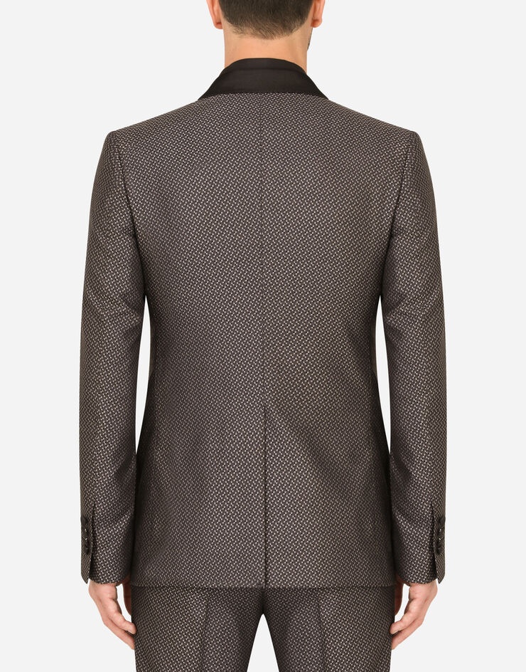 Double-breasted silk jacquard Sicilia-fit tuxedo jacket - 2