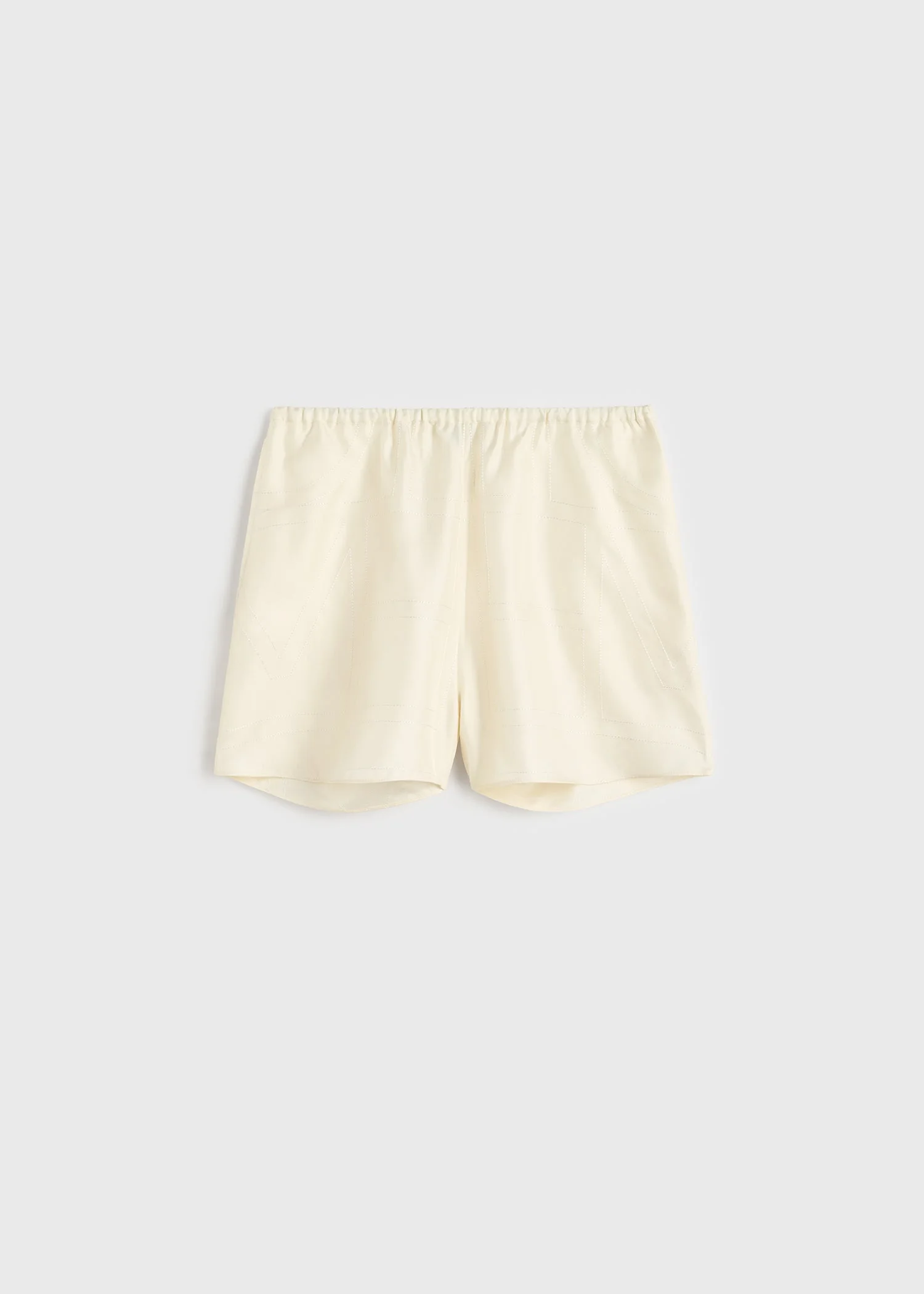 Monogram silk pj shorts cream - 1