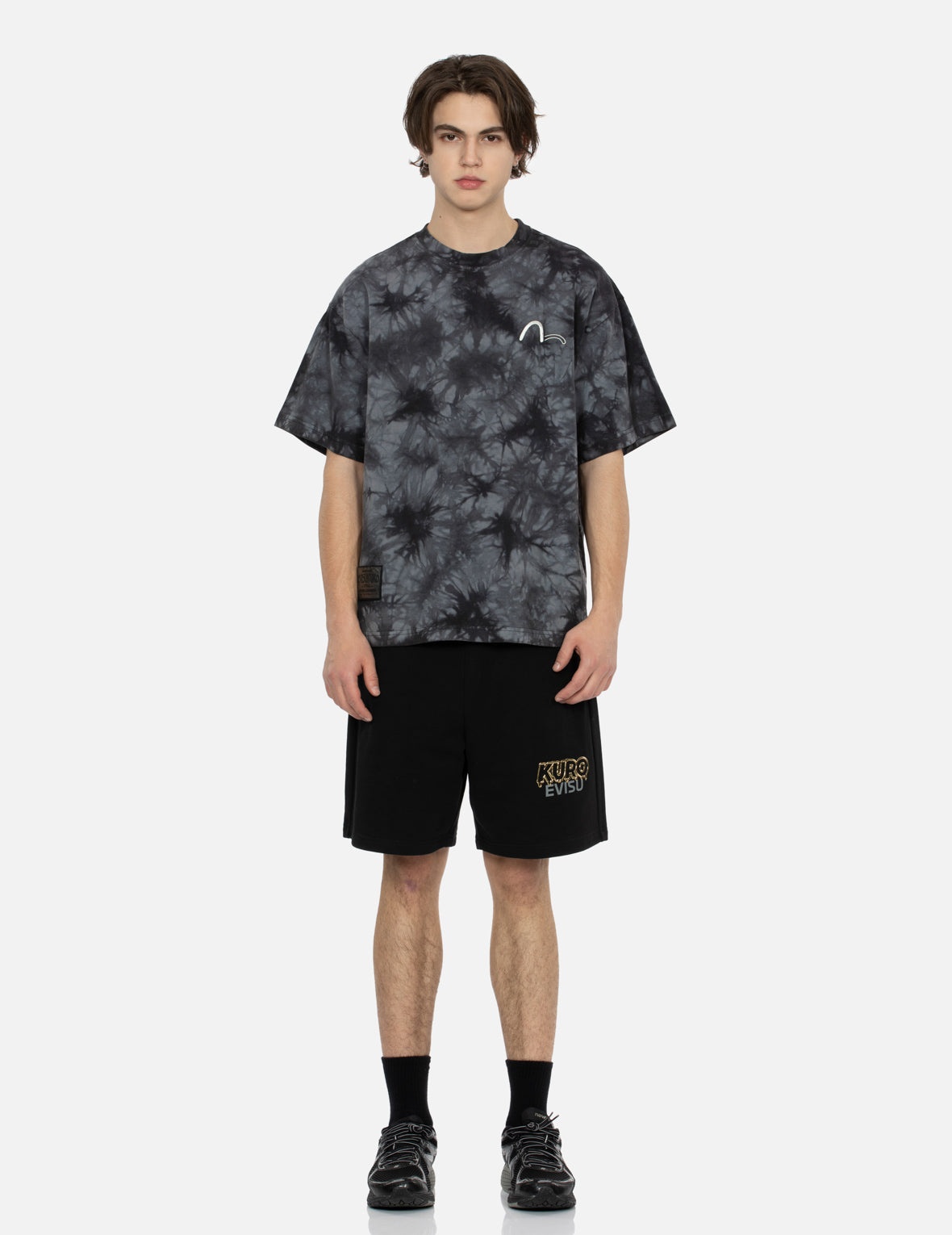 Tie-Dye with Seagull Embroidery Loose Fit T-Shirt - 5
