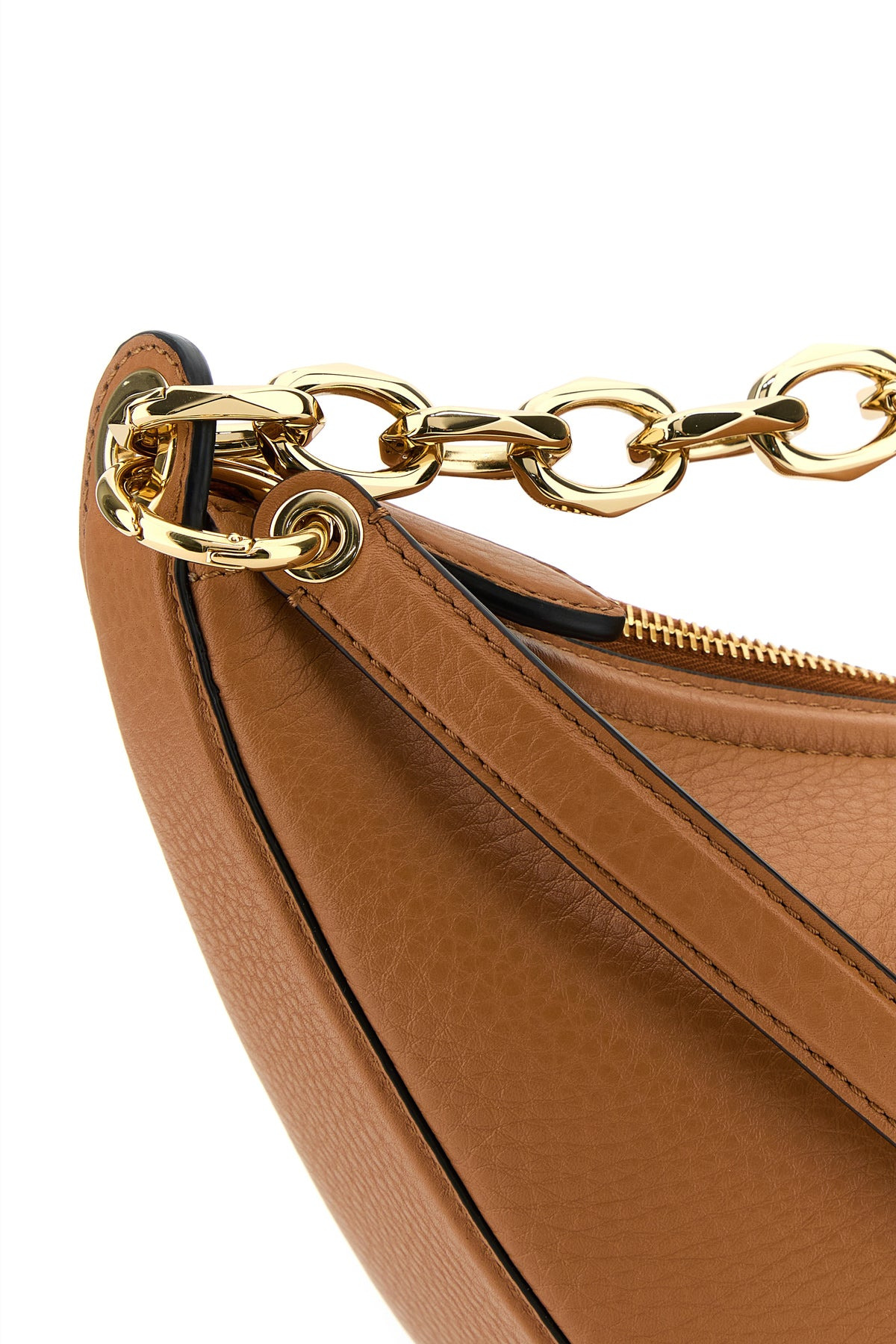 Camel leather medium Hobo VLogo Moon handbag - 4