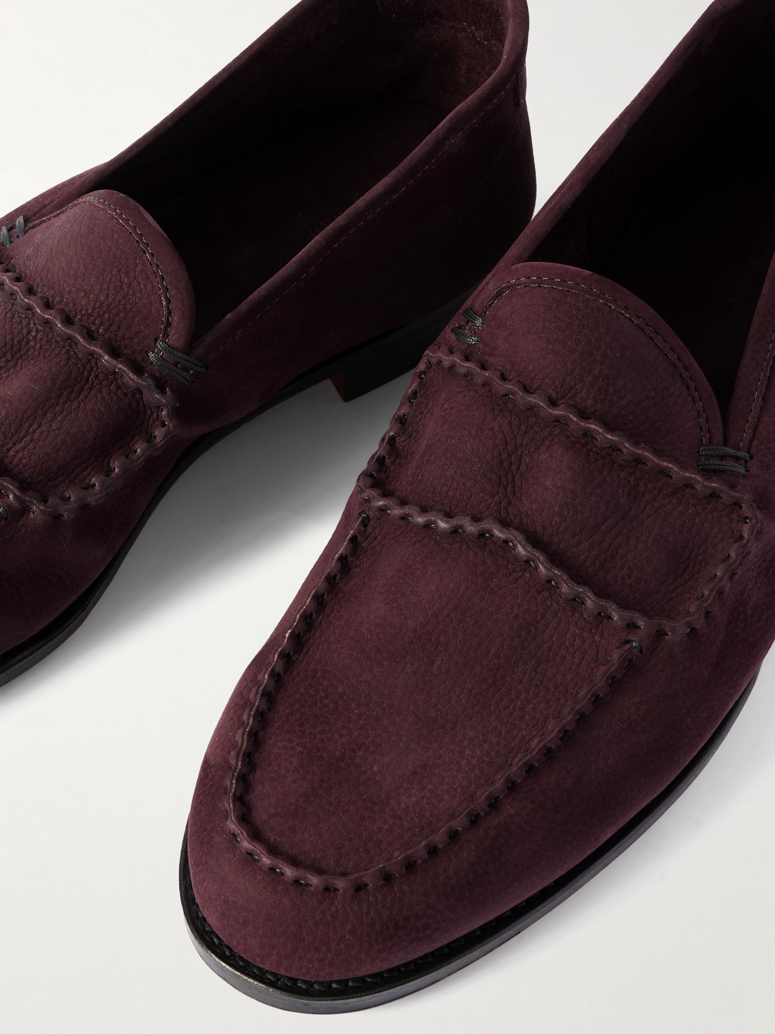 Bath Nubuck Loafers Burgundy - 5