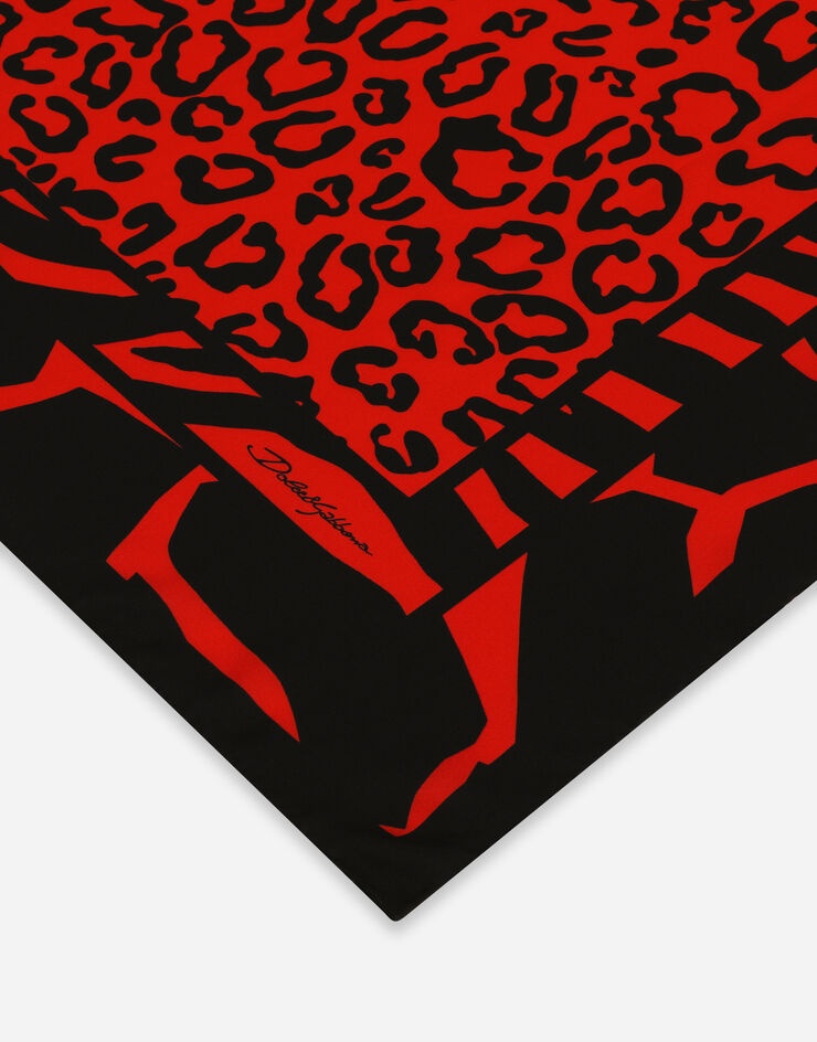 Leopard-print twill scarf (70 x 70) - 2