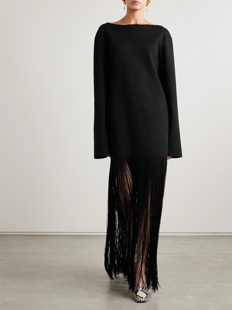 KHAITE Paley Fringed Ribbed-knit Gown outlook