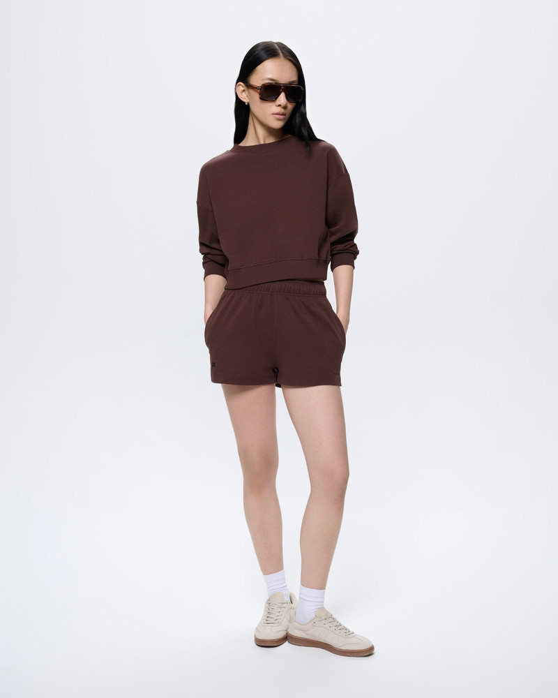 Womens Cropped Sweatshirt - Mahogany Brown 3
