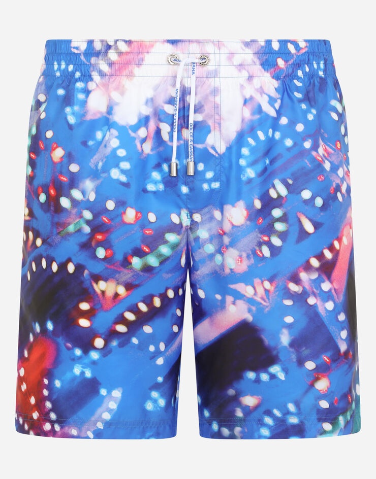 Mid-length swim trunks with illumination print - 2