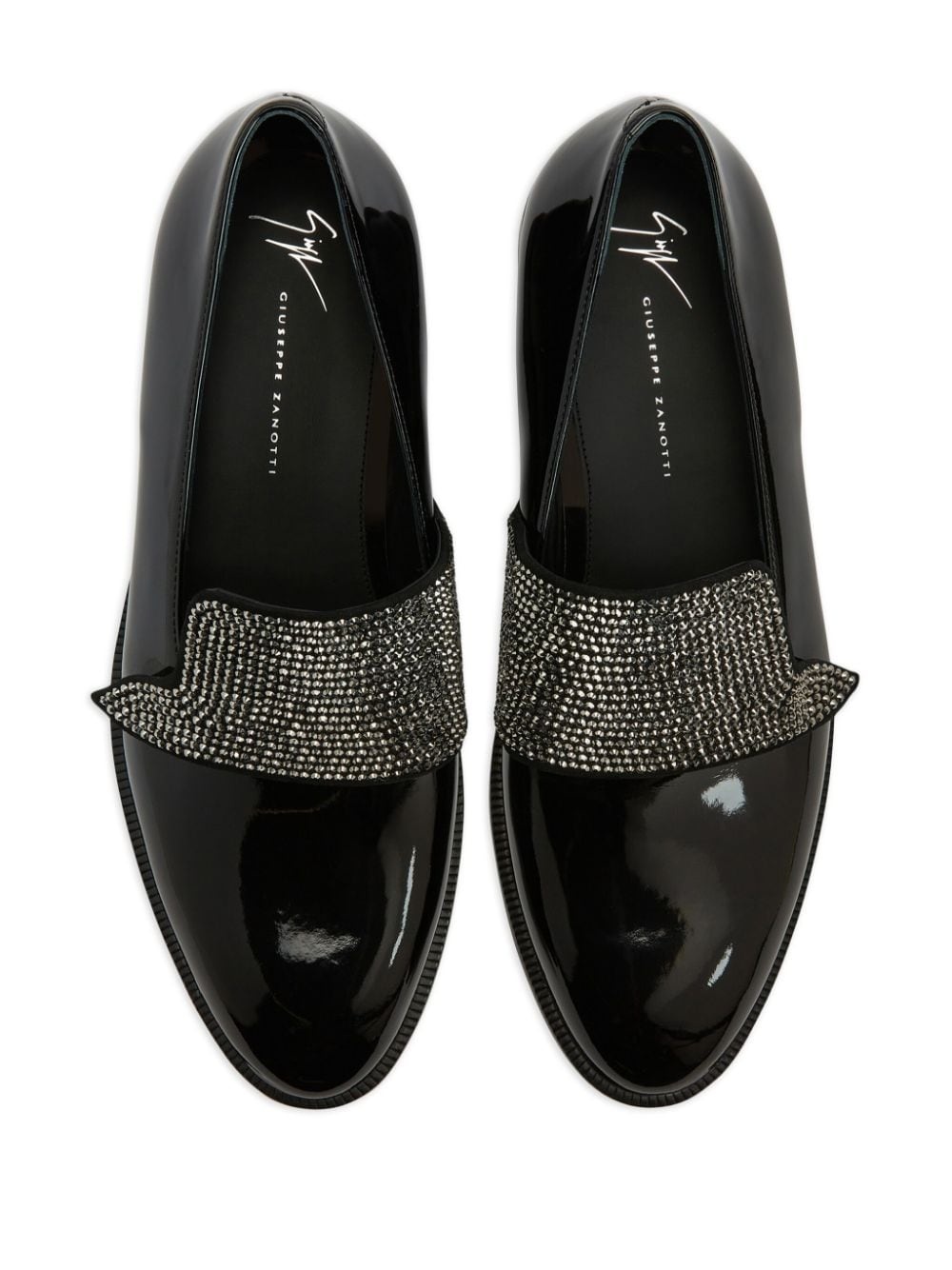 Eflamm crystal-embellished patent loafers - 4