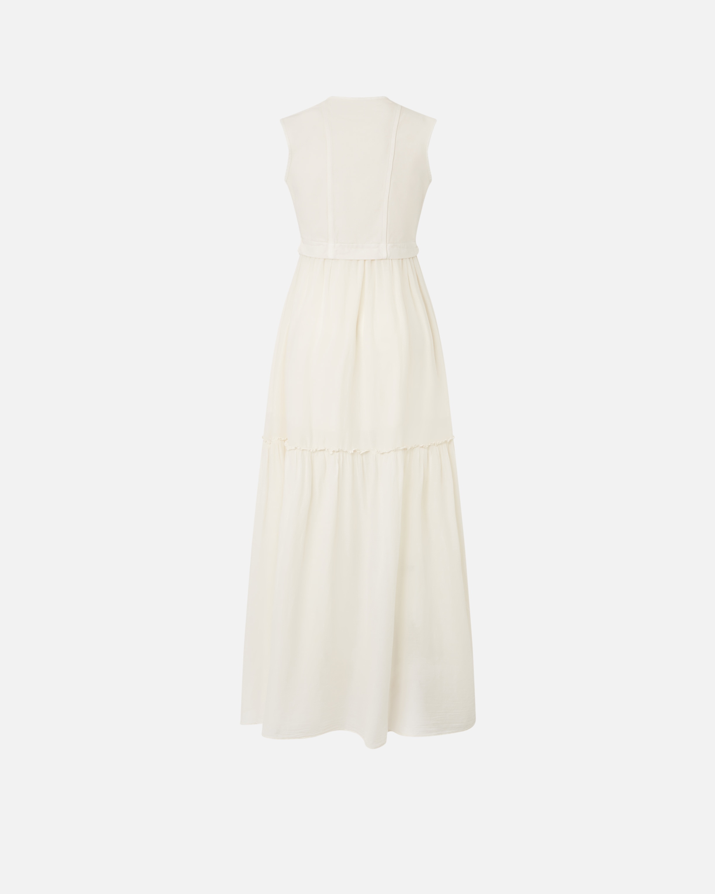 LONG COTTON DRESS WITH SLEEVELESS UTILITY VEST - 6