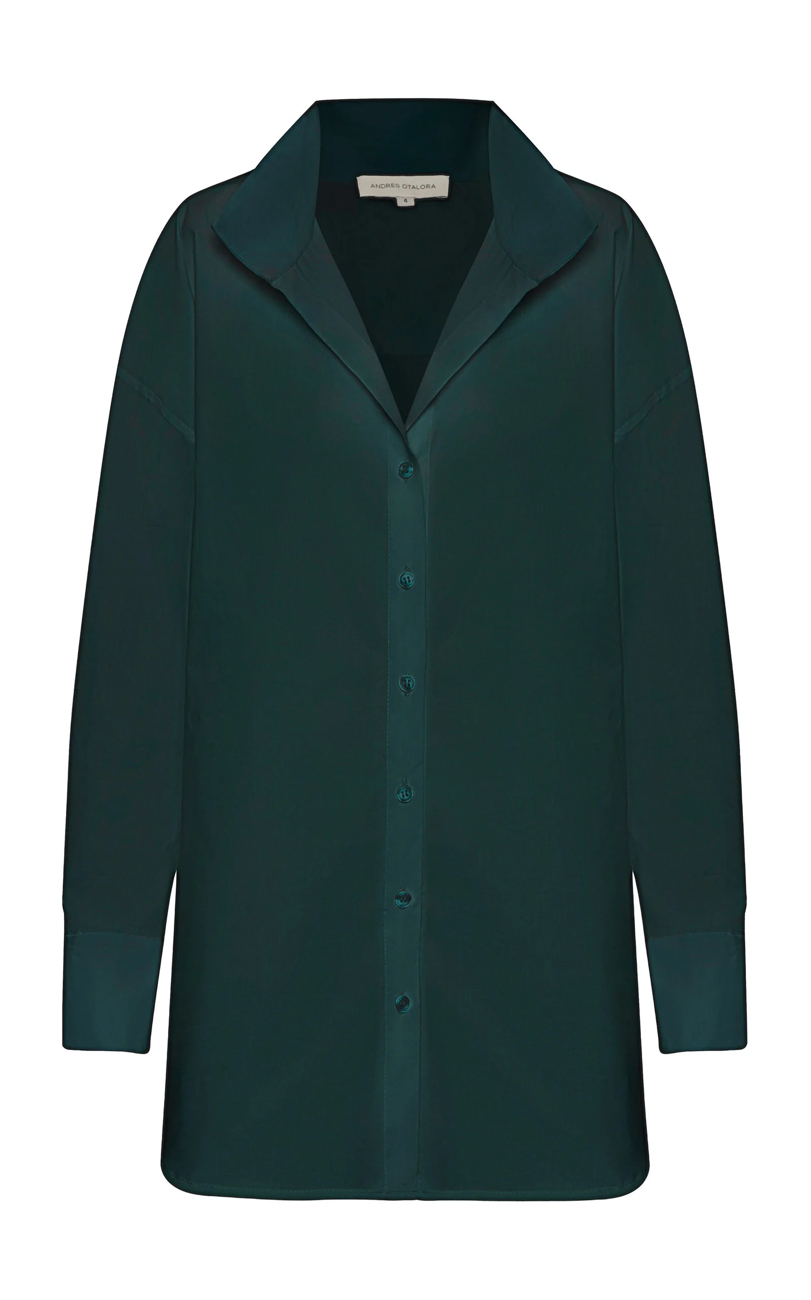 Un Tej Oversized Printed Cotton-Poplin Shirt dark green - 1