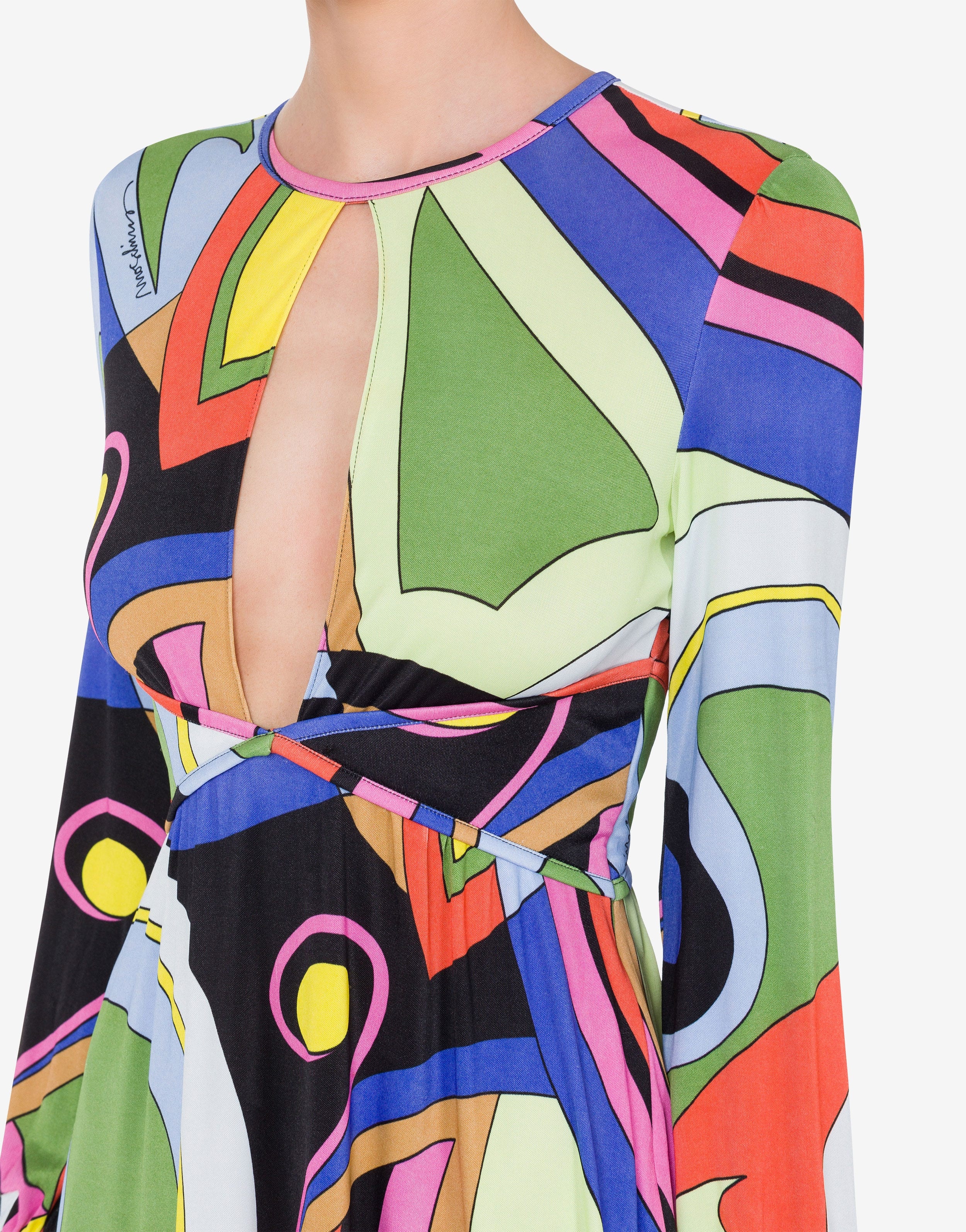 MULTICOLOUR PRINT JERSEY DRESS - 4