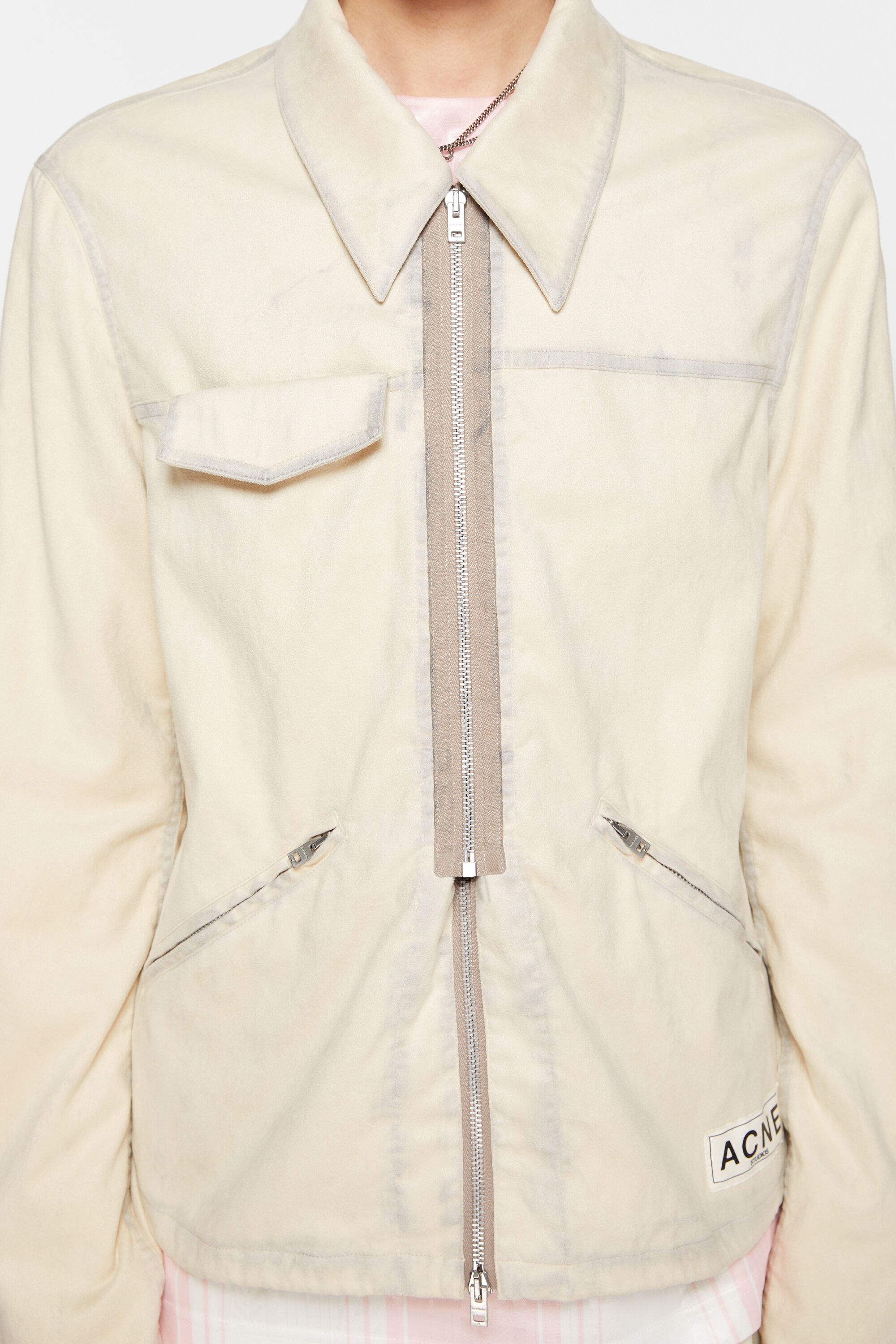 Zipper jacket - Beige - 1