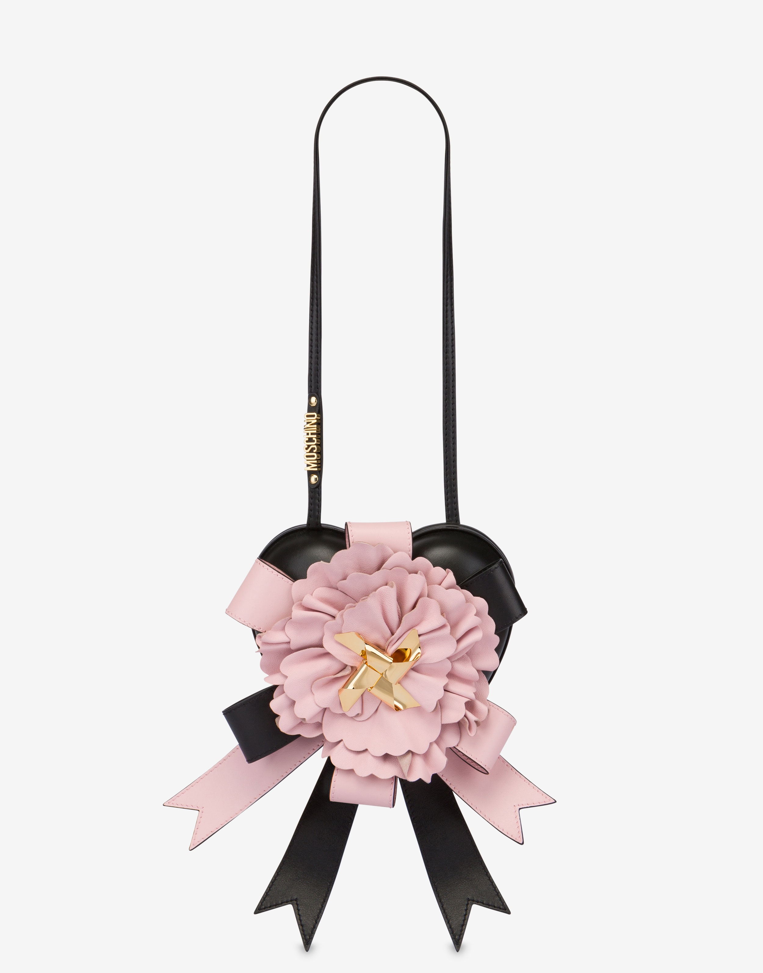 LEATHER FLOWER MOSCHINO HEARTBEAT BAG - 1