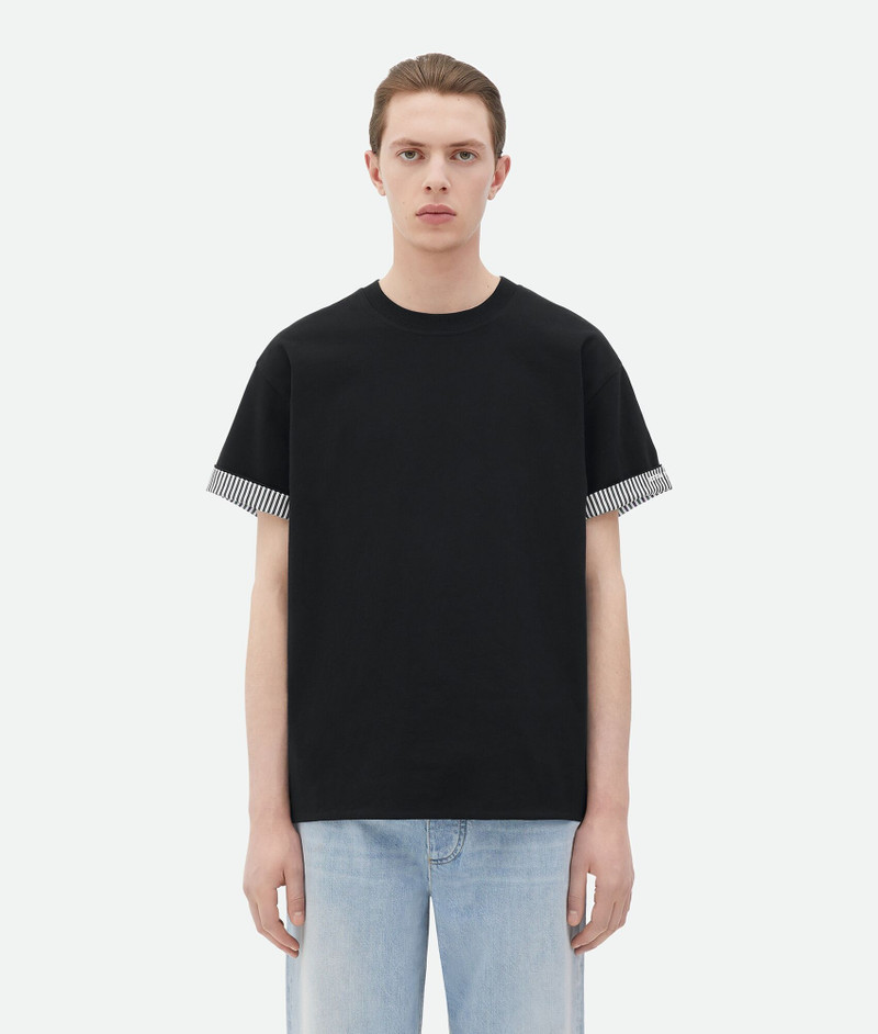 Double Layer Striped Cotton T-Shirt - 1