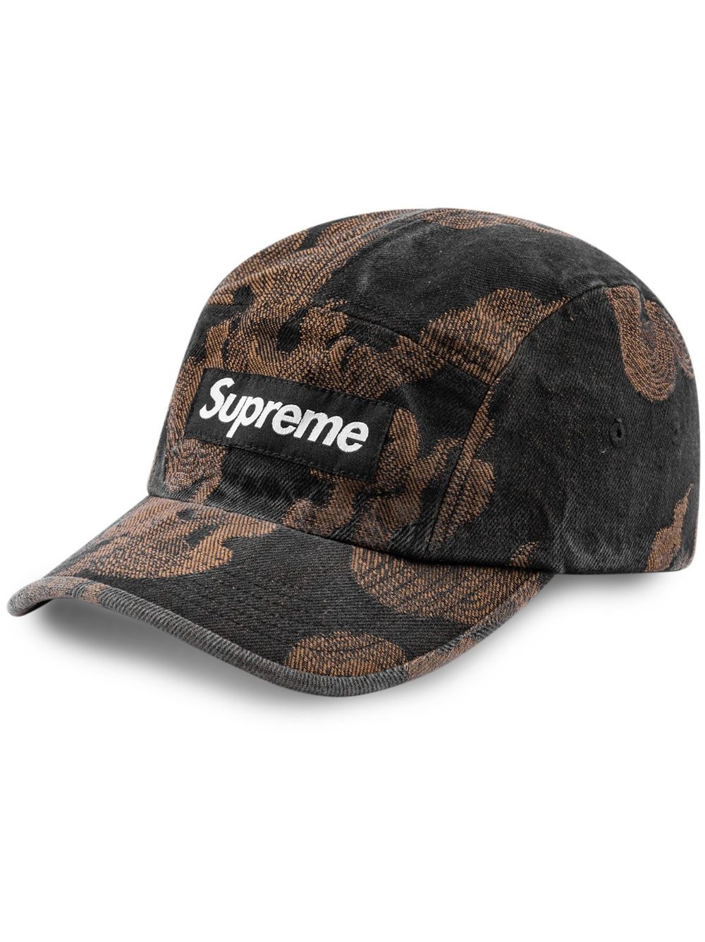 flames jacquard denim camp cap - 1