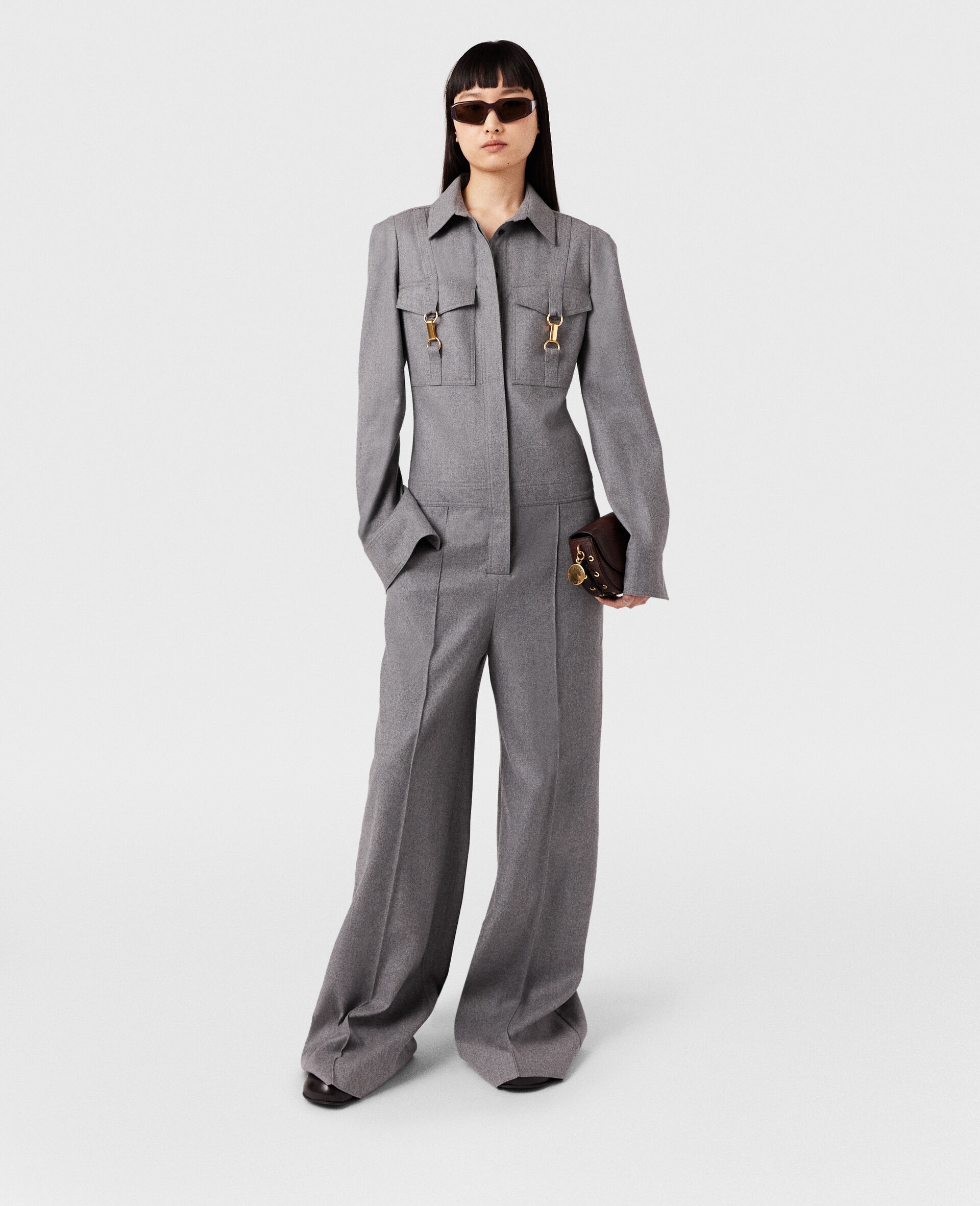Clasp-Embellished Wool Jumpsuit - 3