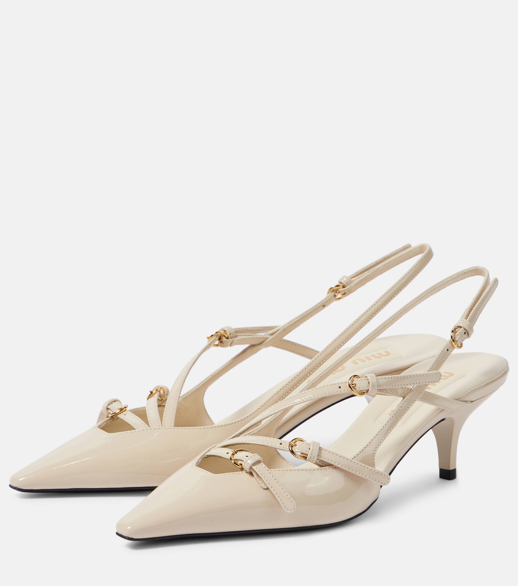Patent leather slingback pumps - 5