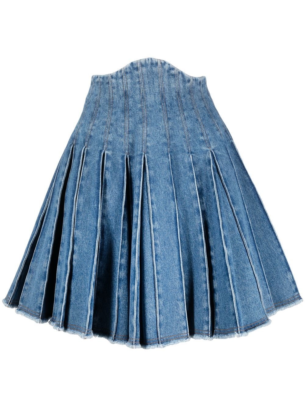 high-waisted denim skirt - 1