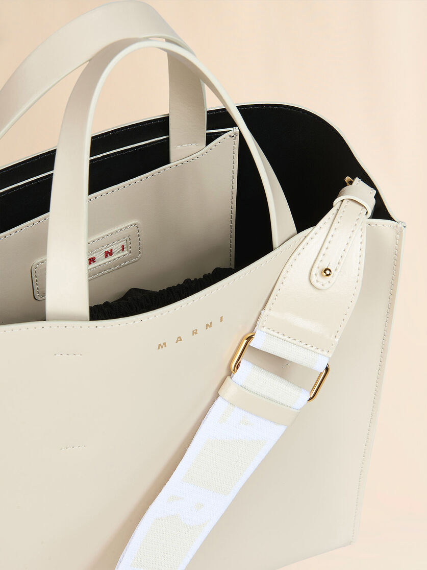 MUSEO SMALL BAG IN CREAM LEATHER - 3
