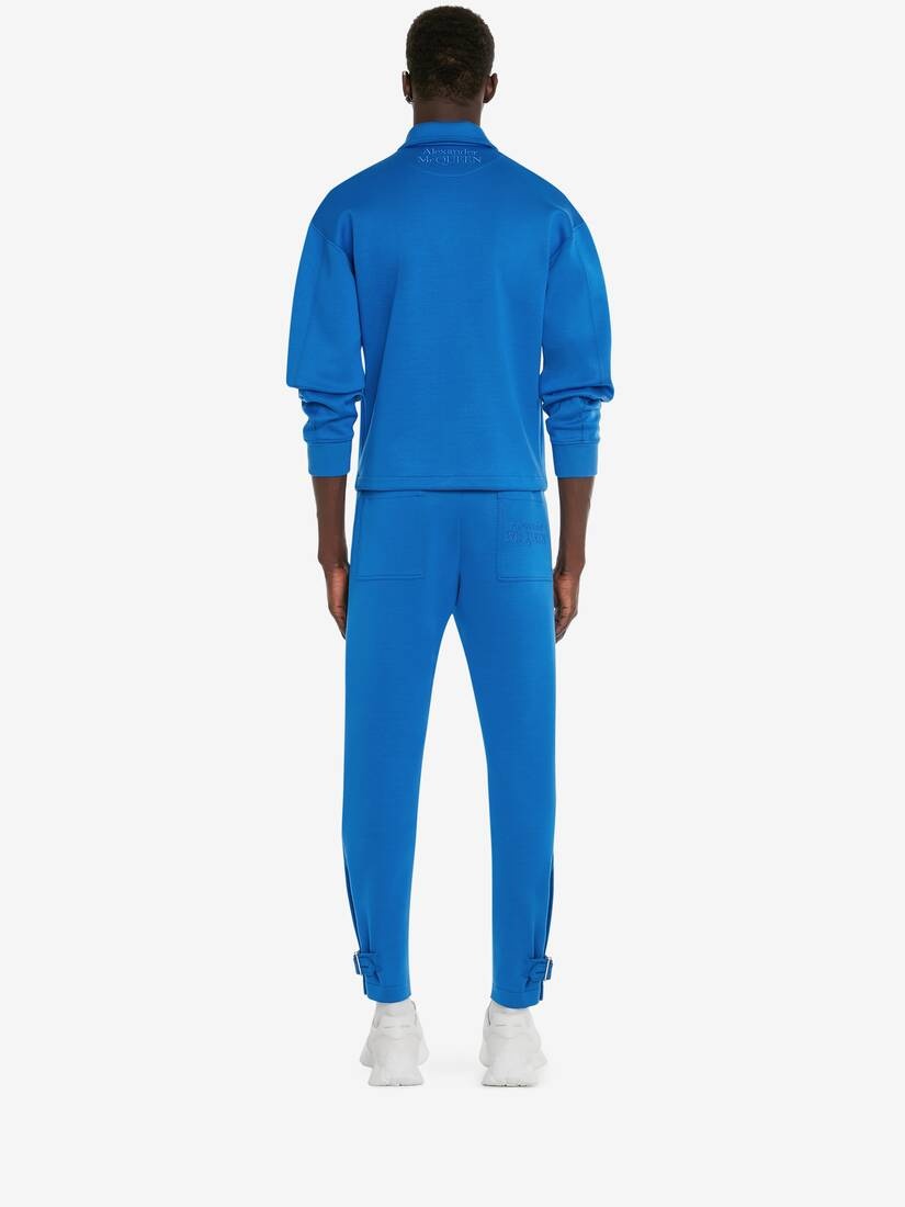 Men's Double Jersey Bomber Jacket in Cobalt - 4