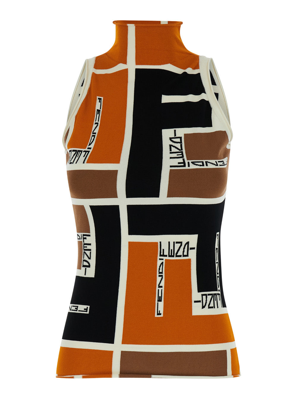 Fendi Women Multicolor Polo Neck Sweater In Viscose Blend Woman - 1
