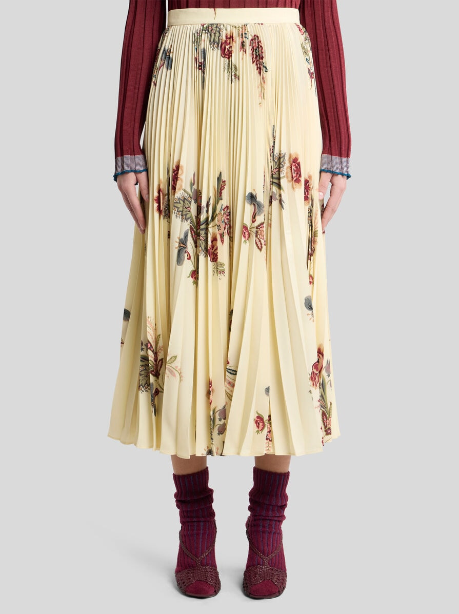 PLEATED SABLE SKIRT WITH PRINT - 2