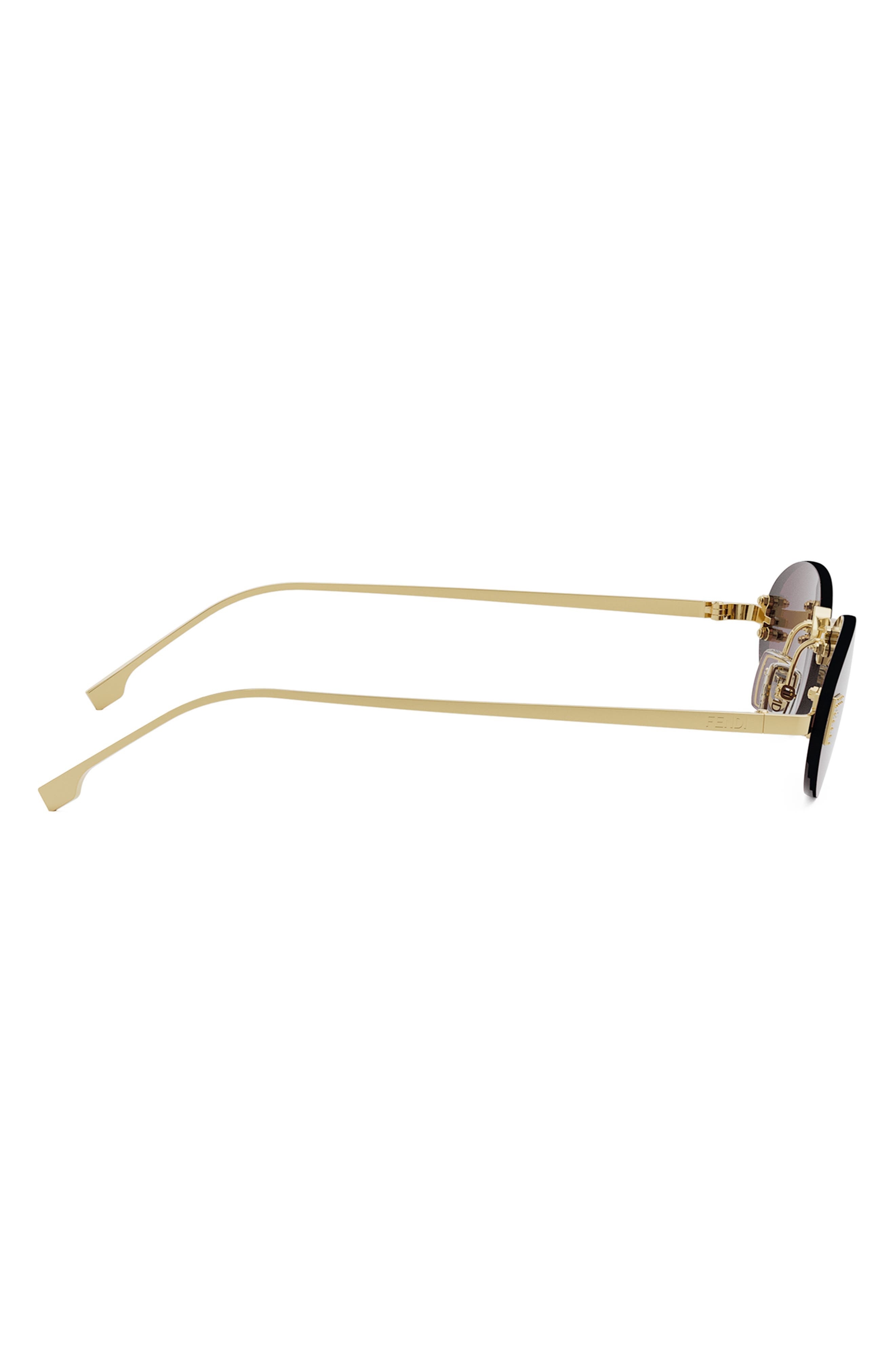 'Fendi First 54mm Oval Sunglasses in Shiny Endura Gold /Violet at Nordstrom - 7