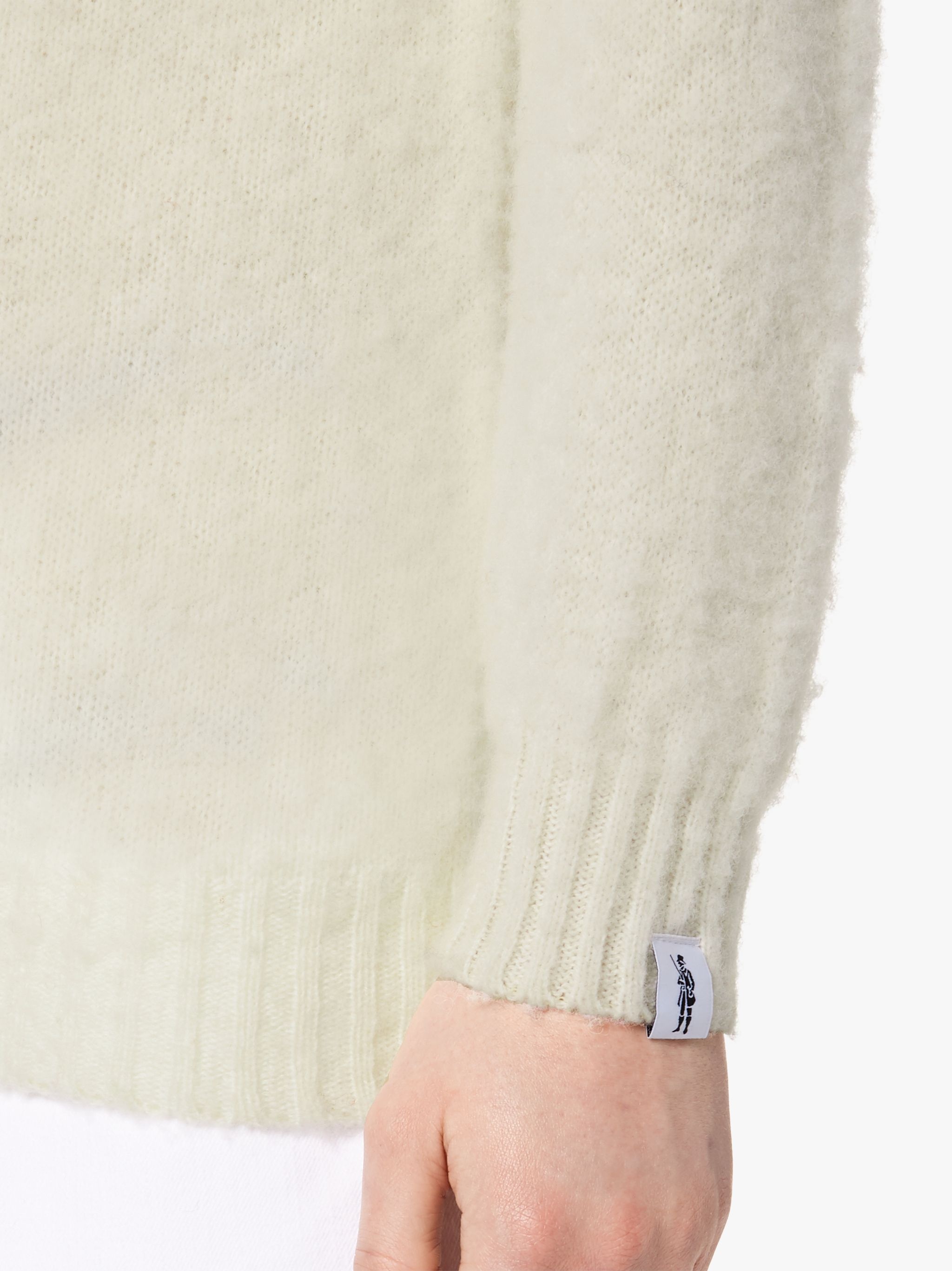 HUTCHINS WHITE WOOL CREW NECK SWEATER - 6
