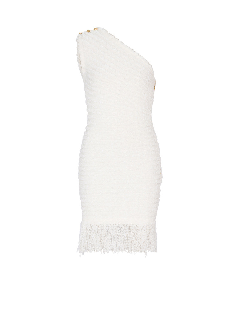 Dotted tweed one-shoulder dress 1