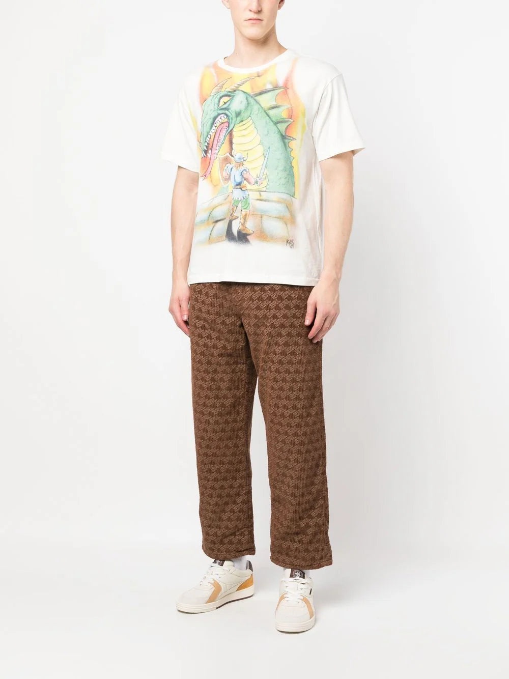 GRAPHIC-PRINT CORDUROY TROUSERS - 2