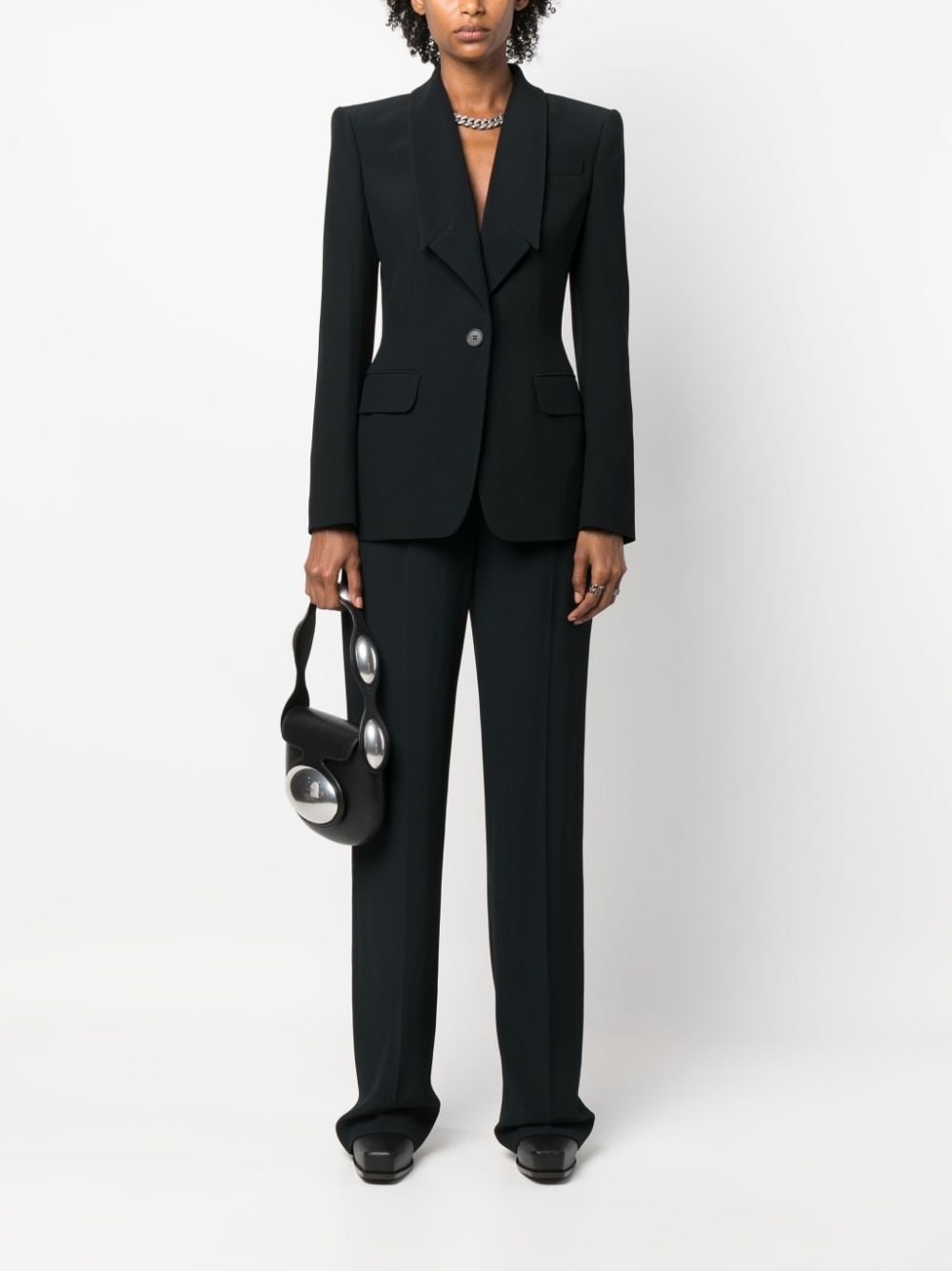 high-waisted straight-leg trousers - 2
