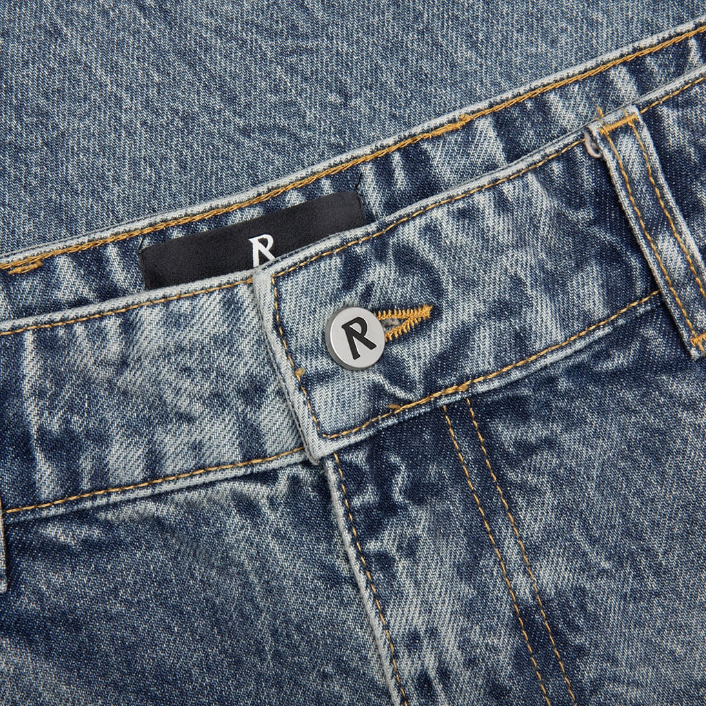 R3 DISTRESSED BAGGY DENIM - BLUE/CREAM - 3