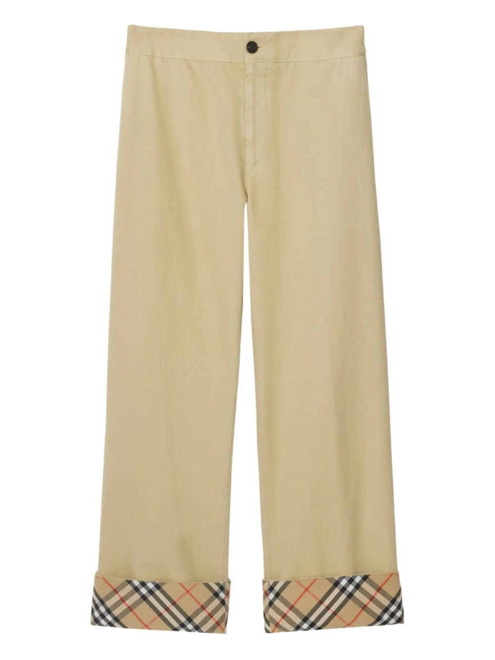 Wavy pattern gabardine trousers - 1