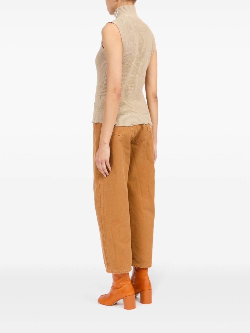 zip-up knitted top - 5