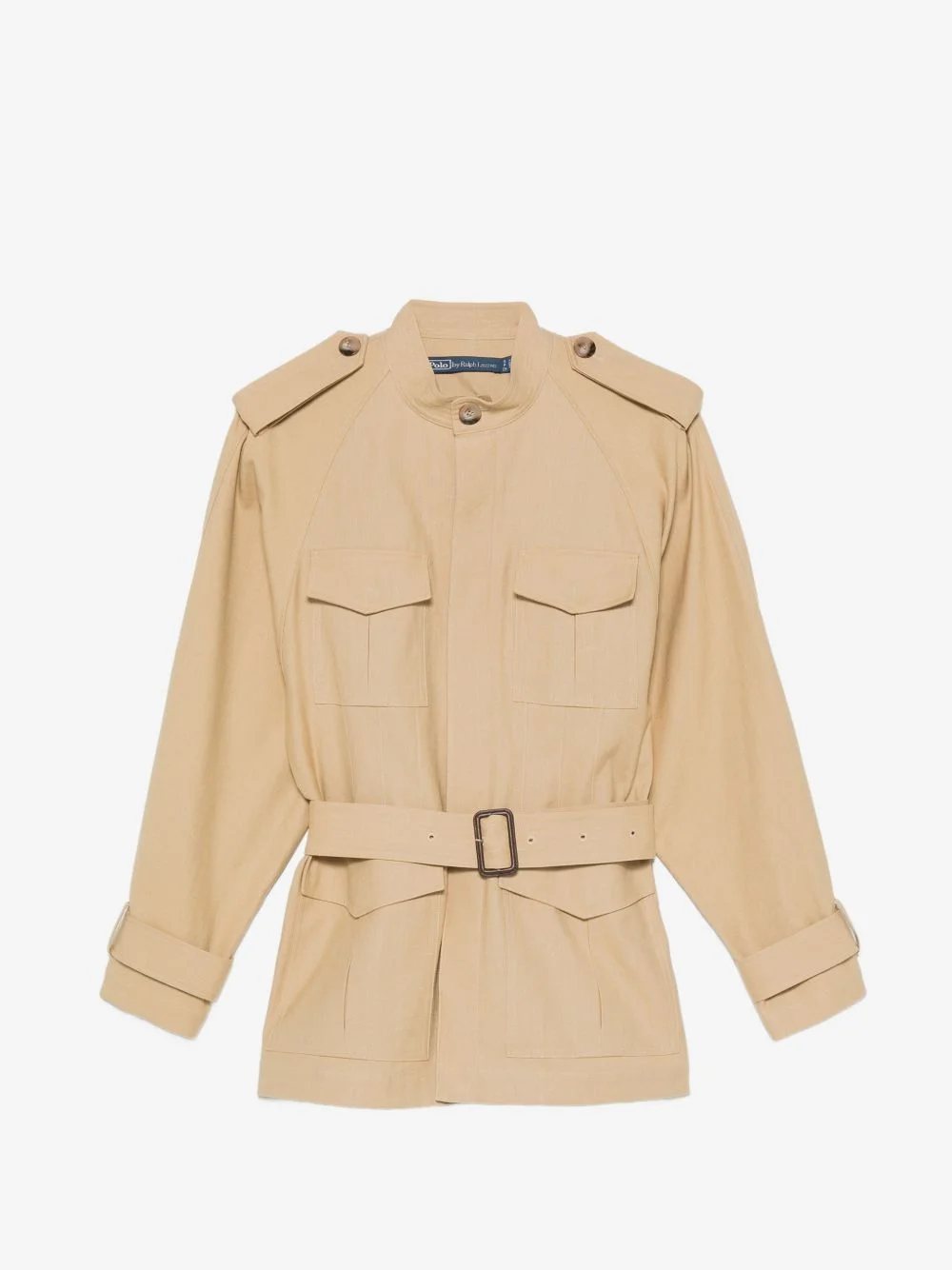 belted military jacket - 1
