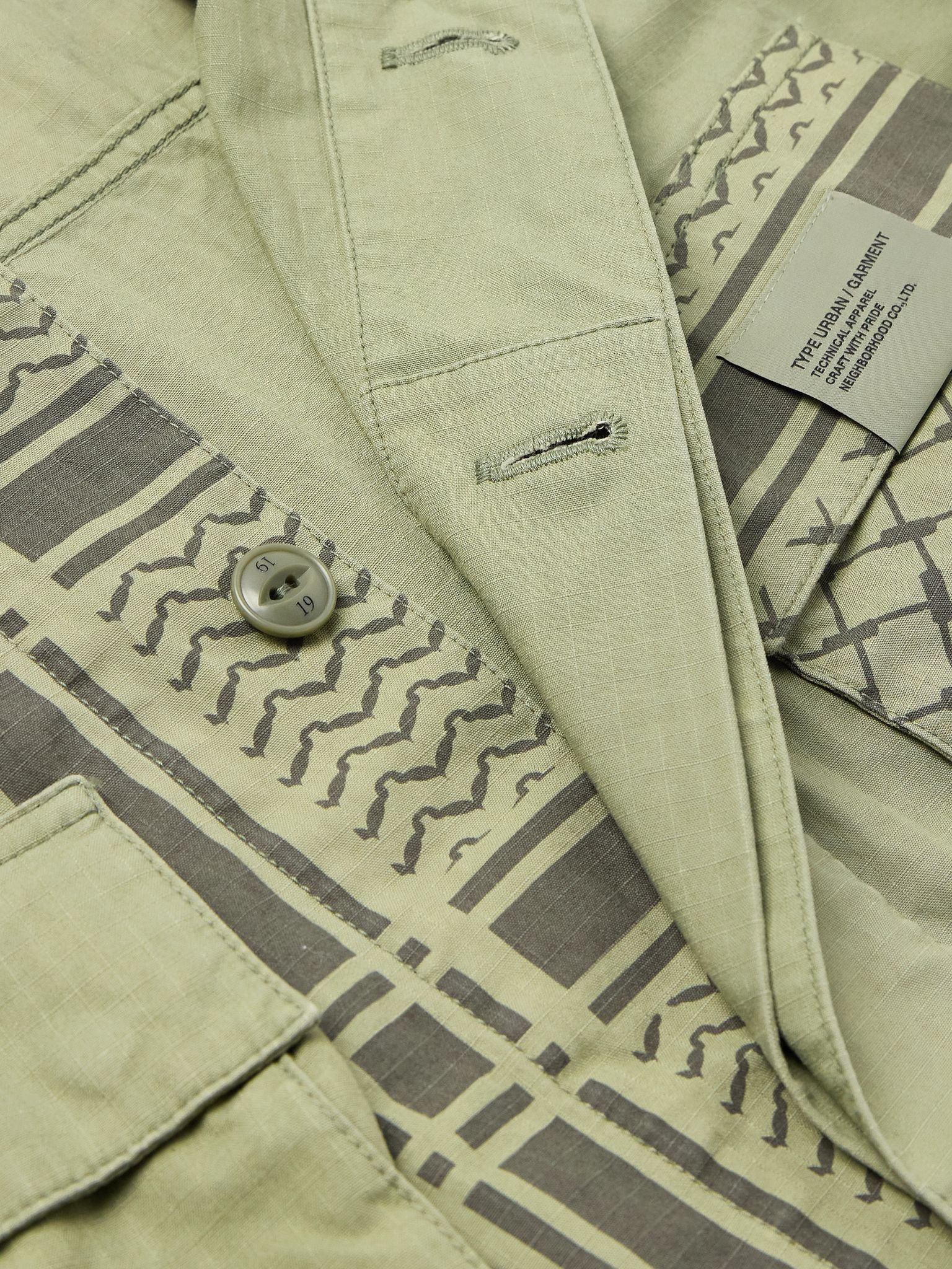 Shemagh Fatigue Printed Cotton-Ripstop Jacket Green - 4
