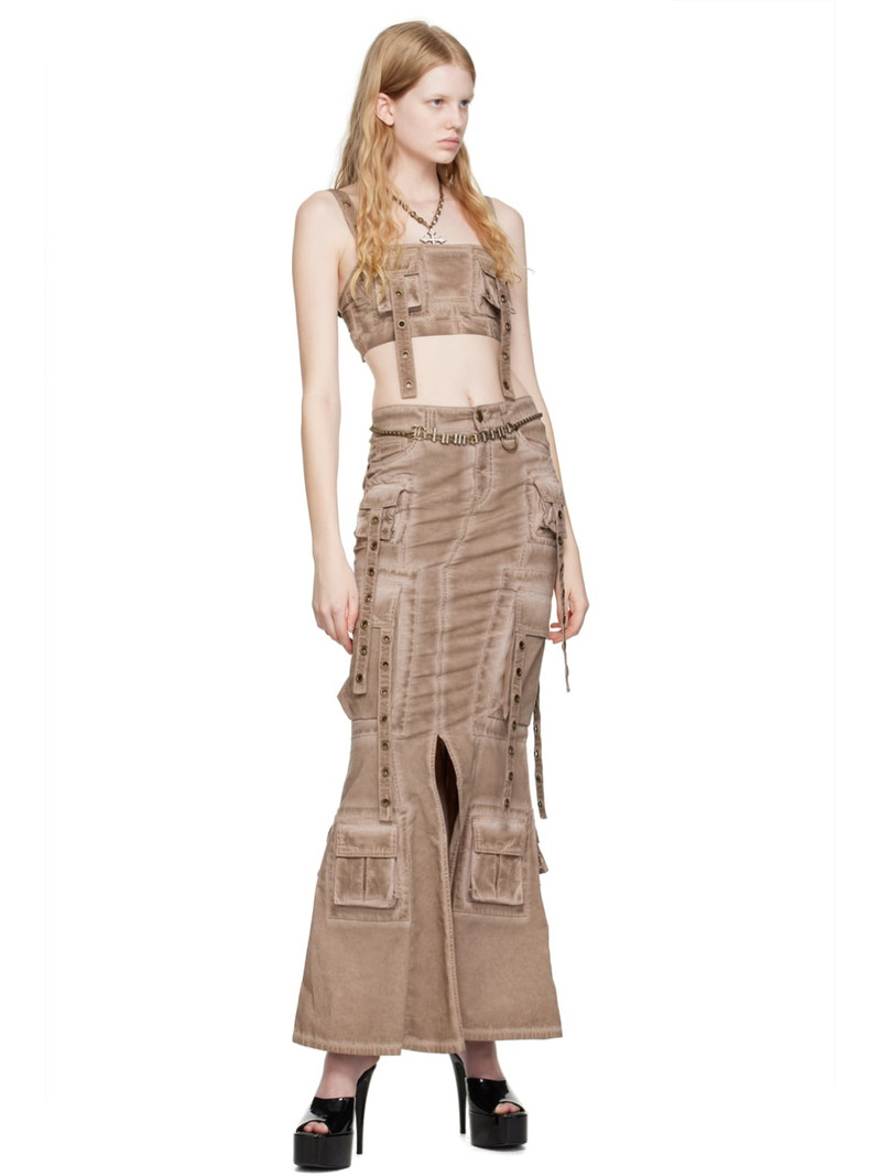 Blumarine Brown Cargo Pocket Tank Top outlook