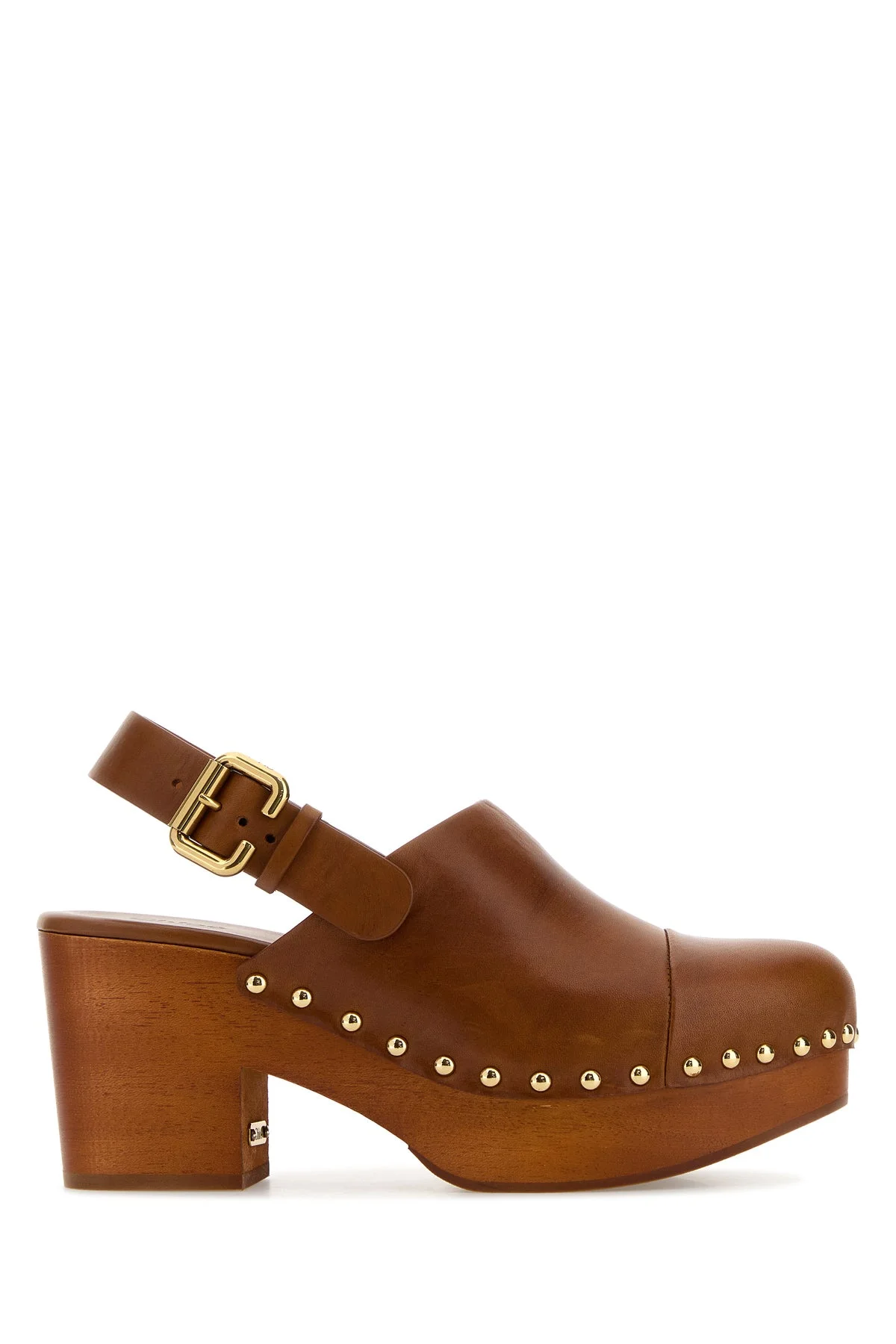 Caramel leather Jeannette clogs - 1