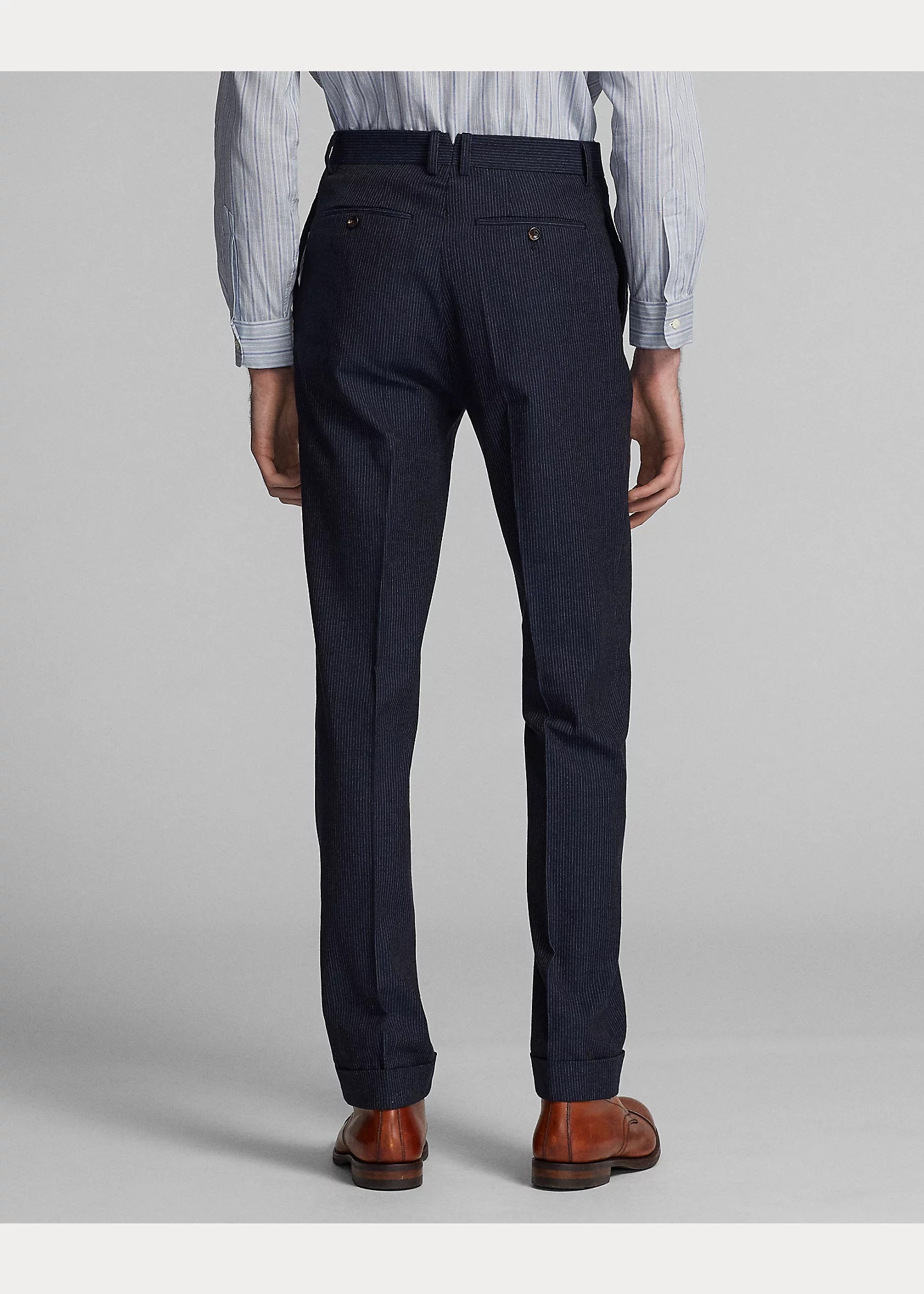 Slim Striped Herringbone Suit Trouser - 4