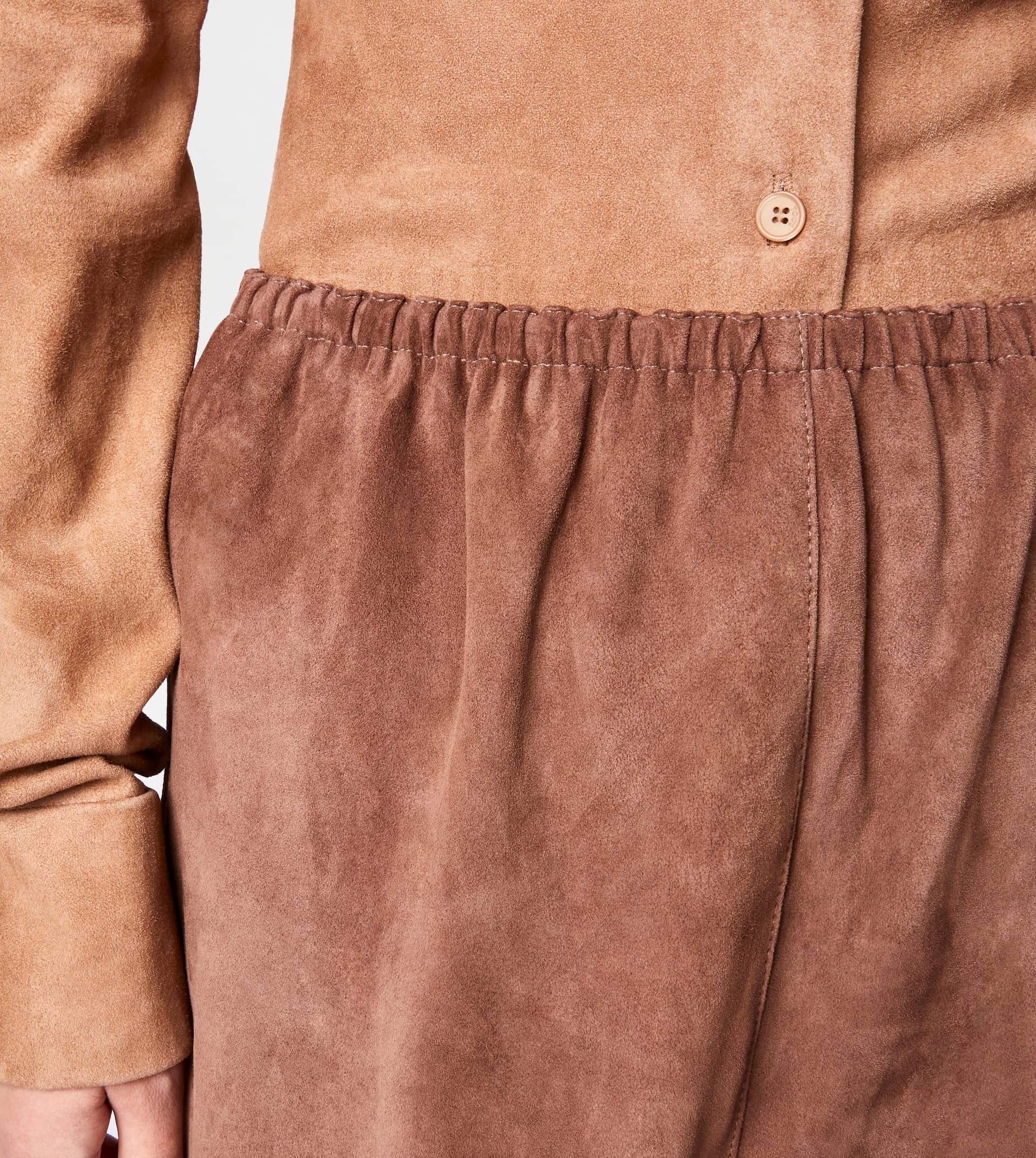 LONG SKIRT IN SUEDE - BROWN - 5